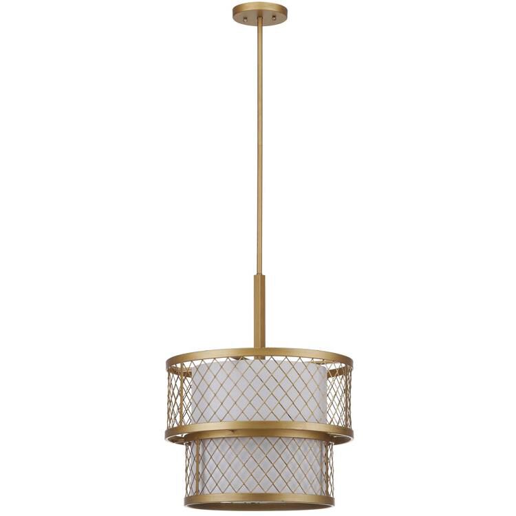 Shown in Antique Gold finish and White Cotton shade