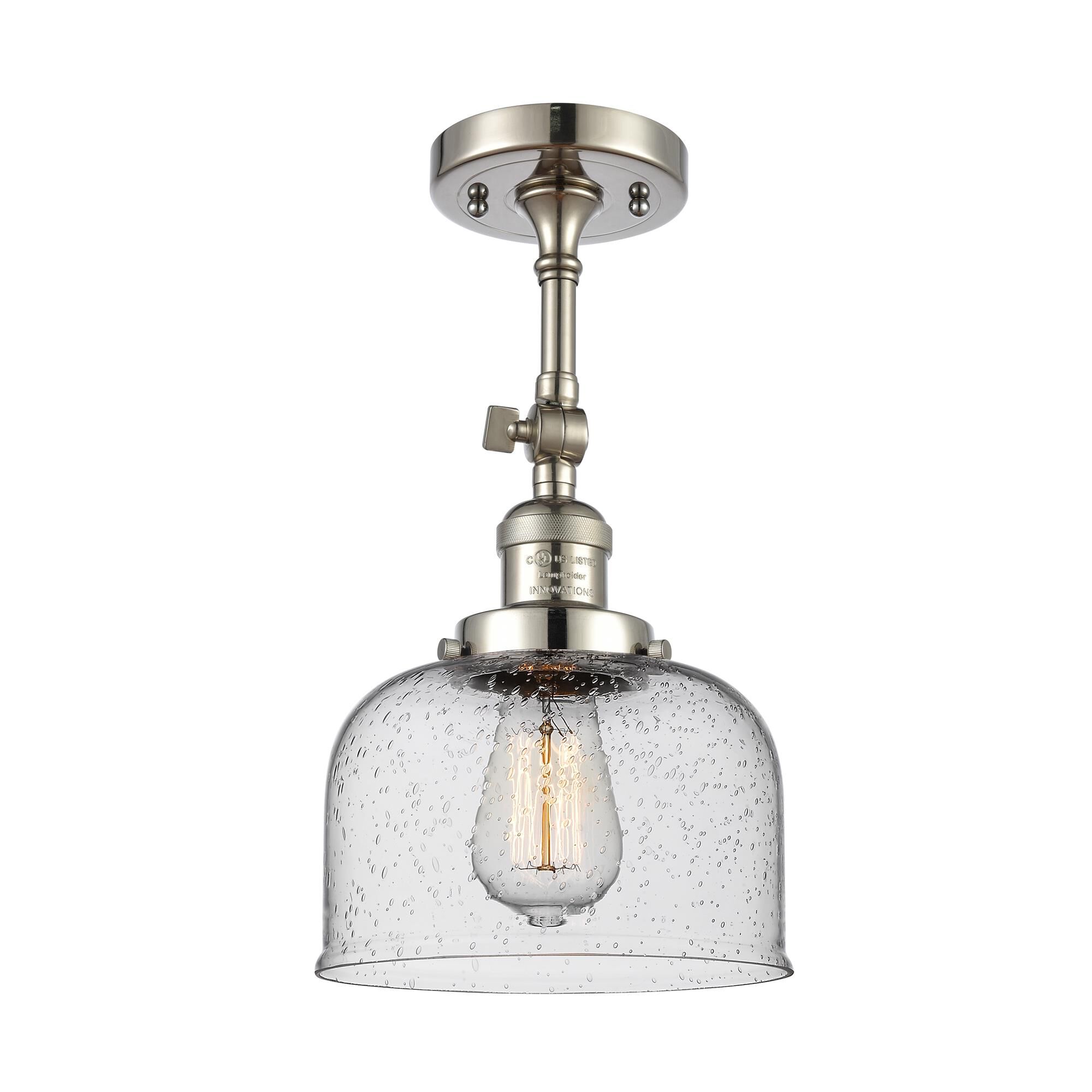 Bruno Marashlian Large Bell 8 Inch 1 Light Semi Flush Mount by Innovations Lighting