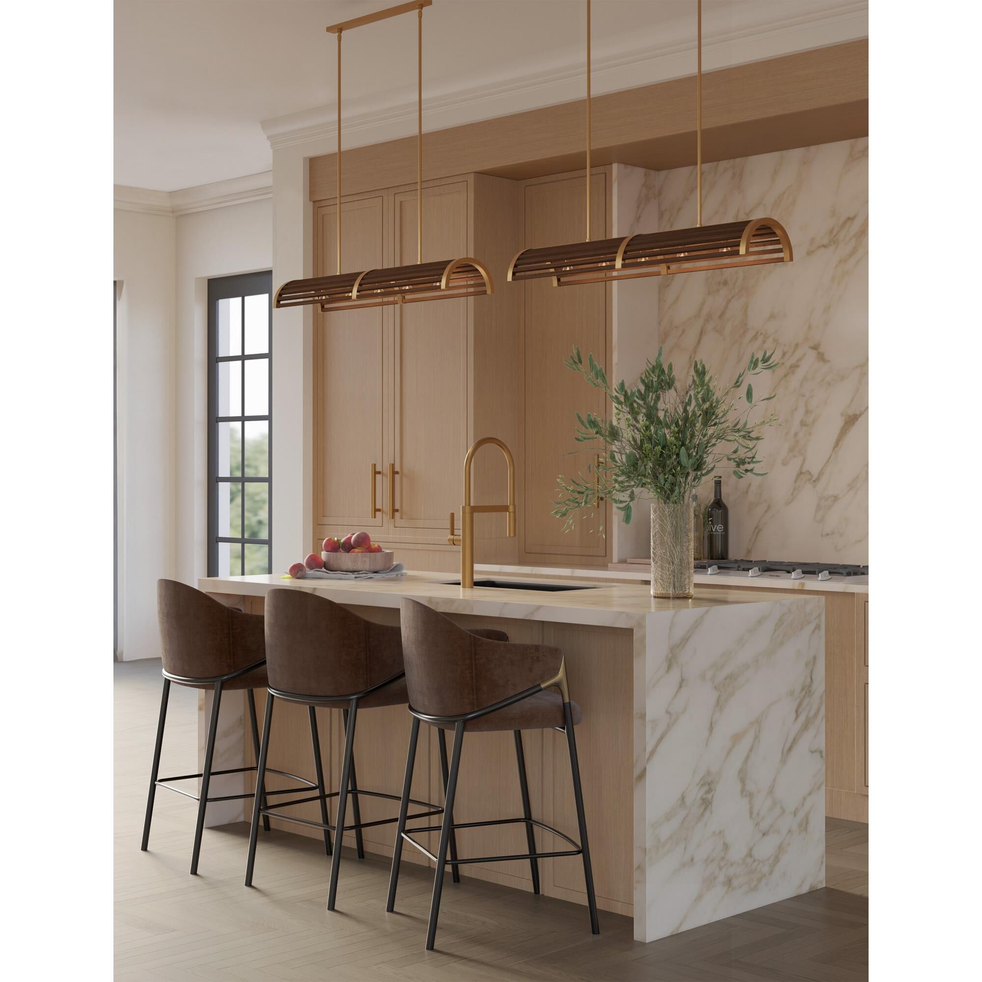 Shown in Chestnut, Brass finish