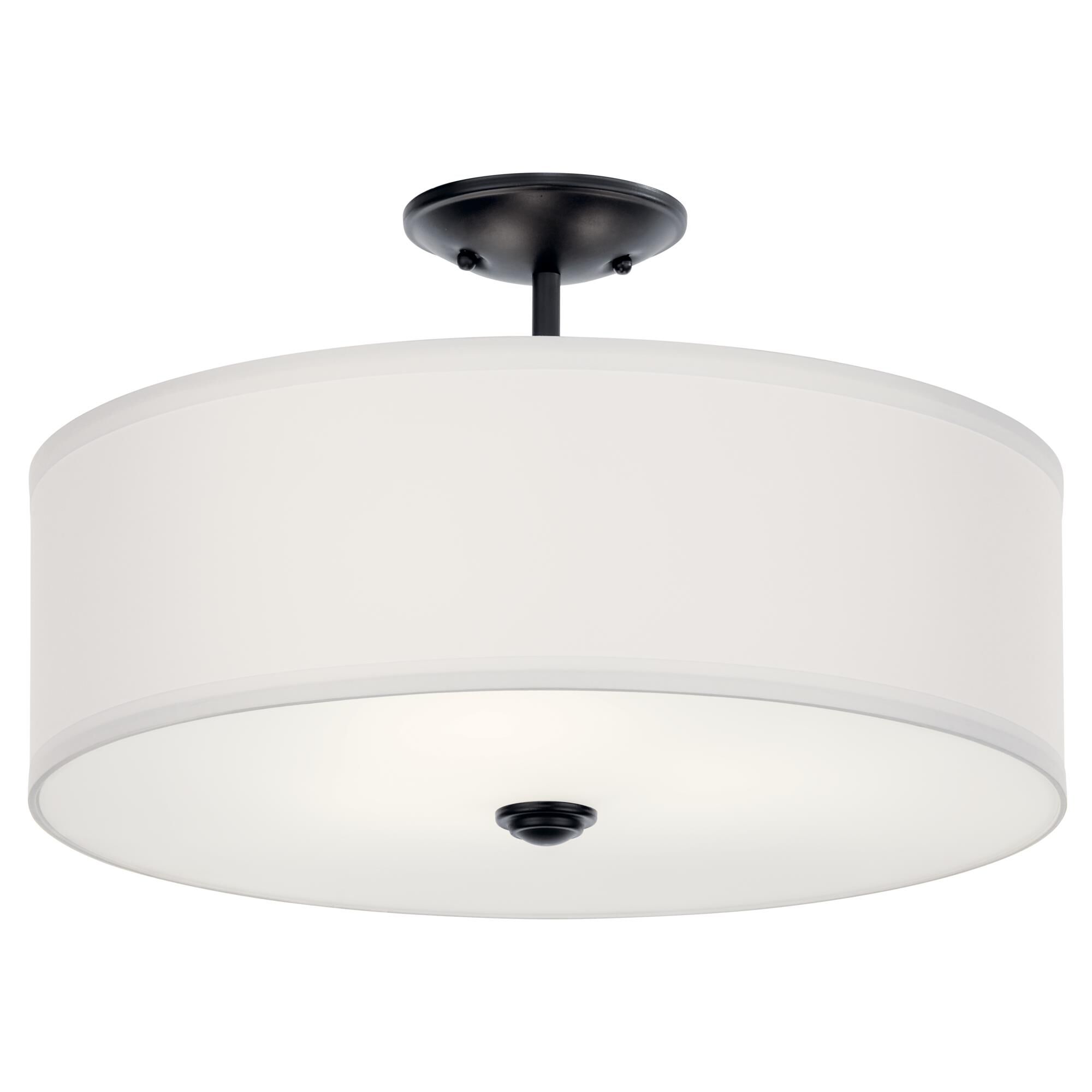 Shown in Black finish and Satin Etched Diffuser glass and White Microfiber shade