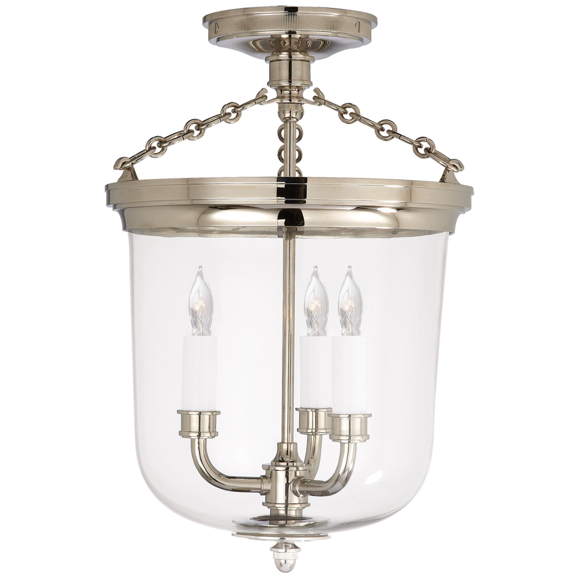 Shown in Polished Nickel finish and Clear glass
