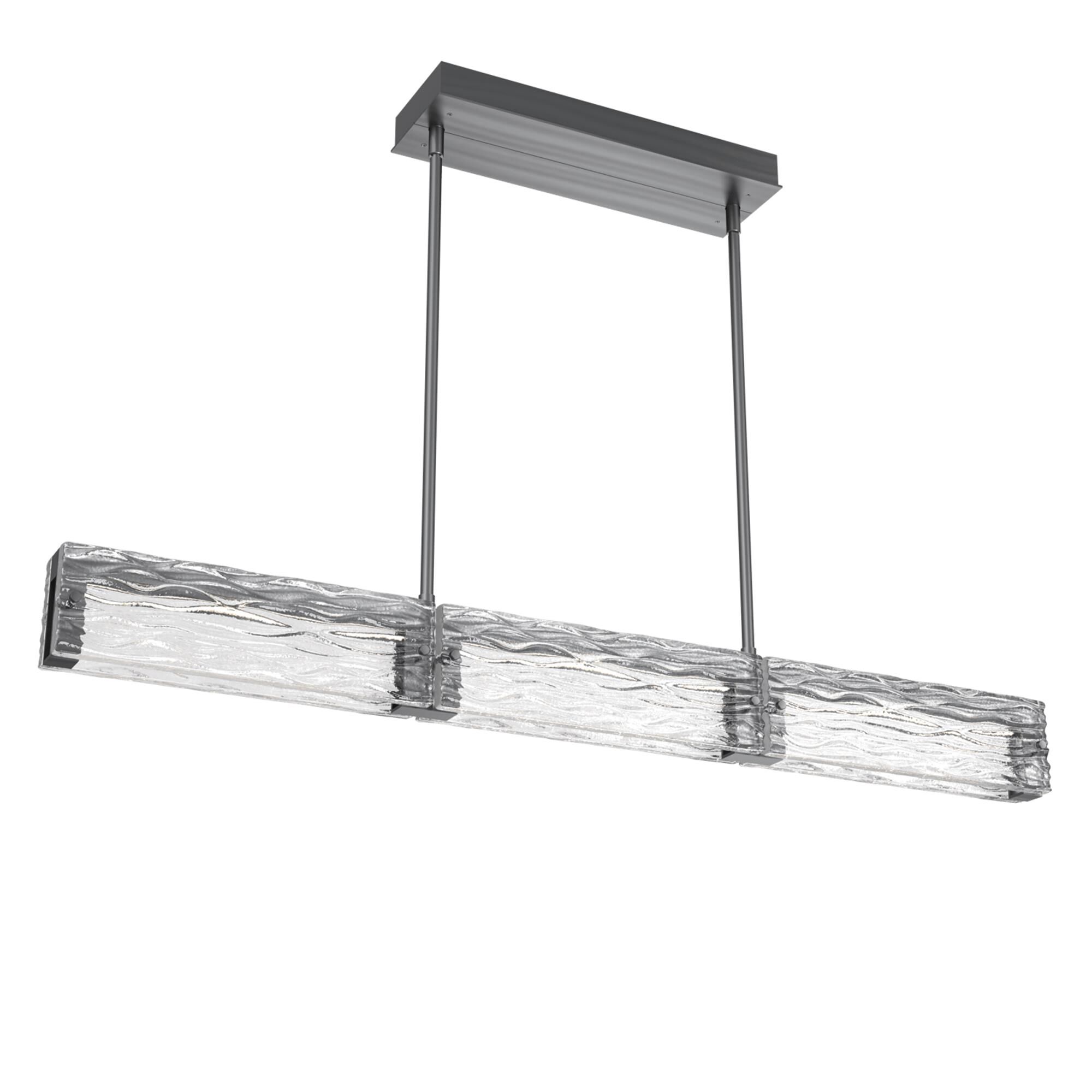 Shown in Gunmetal finish and Tidal Cast glass