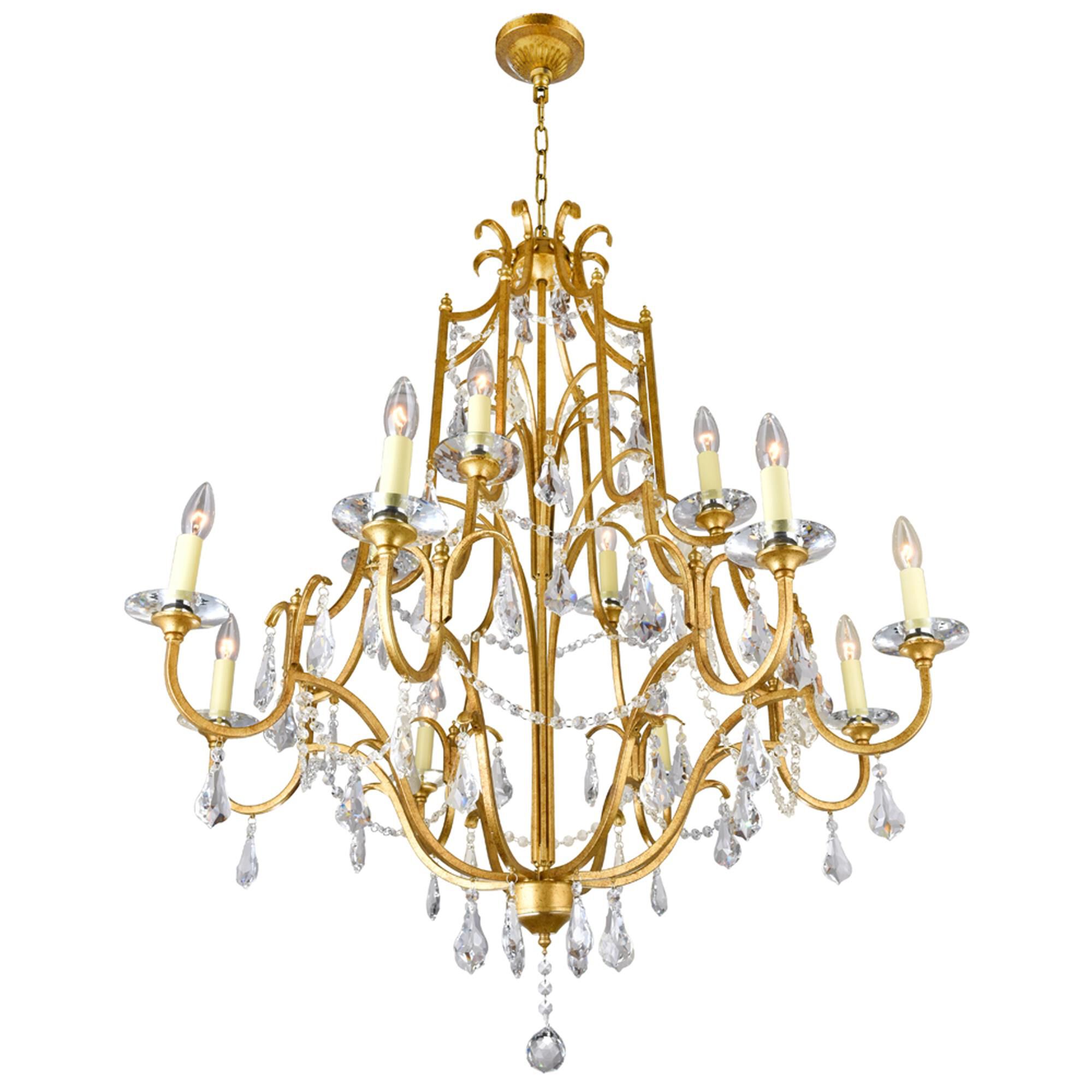 Electra 37 Inch 12 Light Chandelier by CWI Lighting