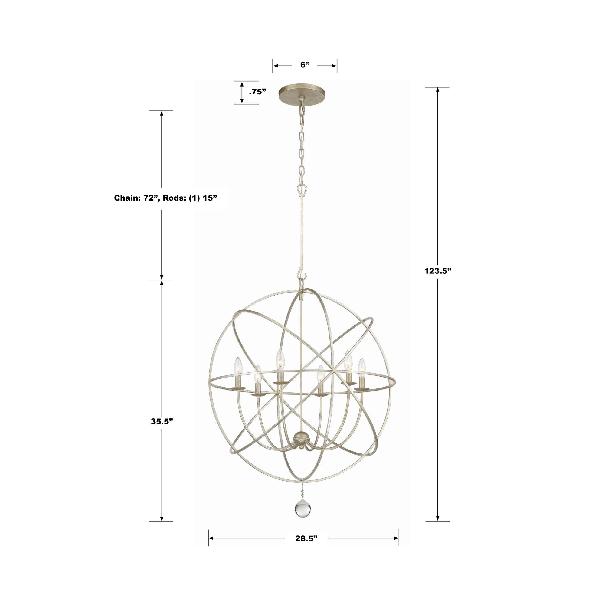 Shown in Olde Silver finish and Clear Glass Drops crystal