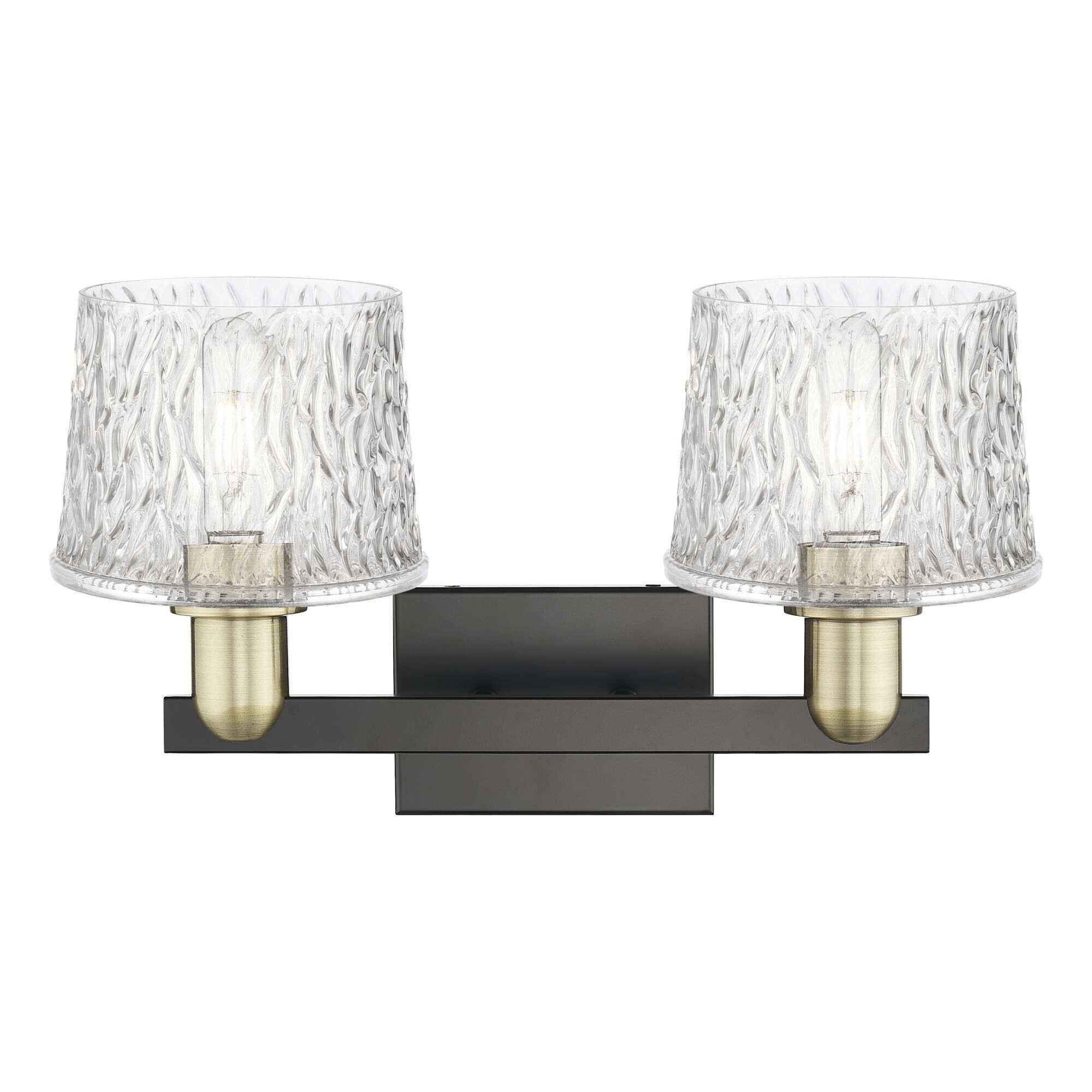 Shown in Black Antique Brass finish and Clear glass