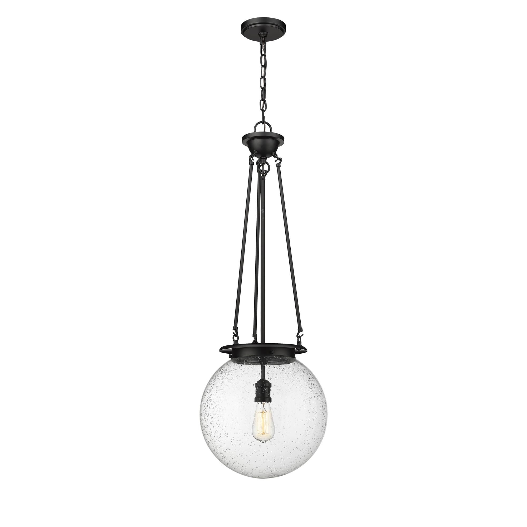Shown in Matte Black finish and Seedy glass