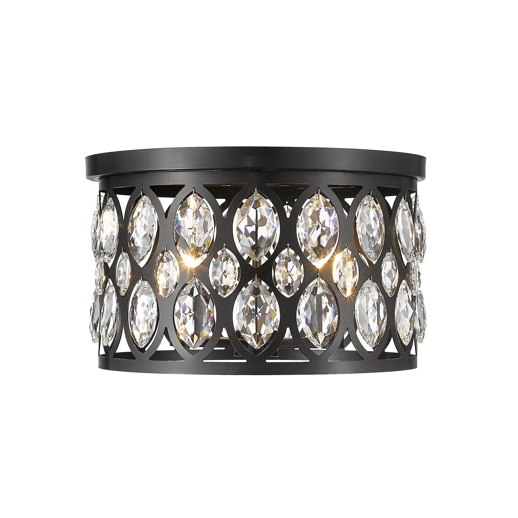 Shown in Matte Black finish and Steel + K9 Crystal glass and Steel + K9 Crystal shade