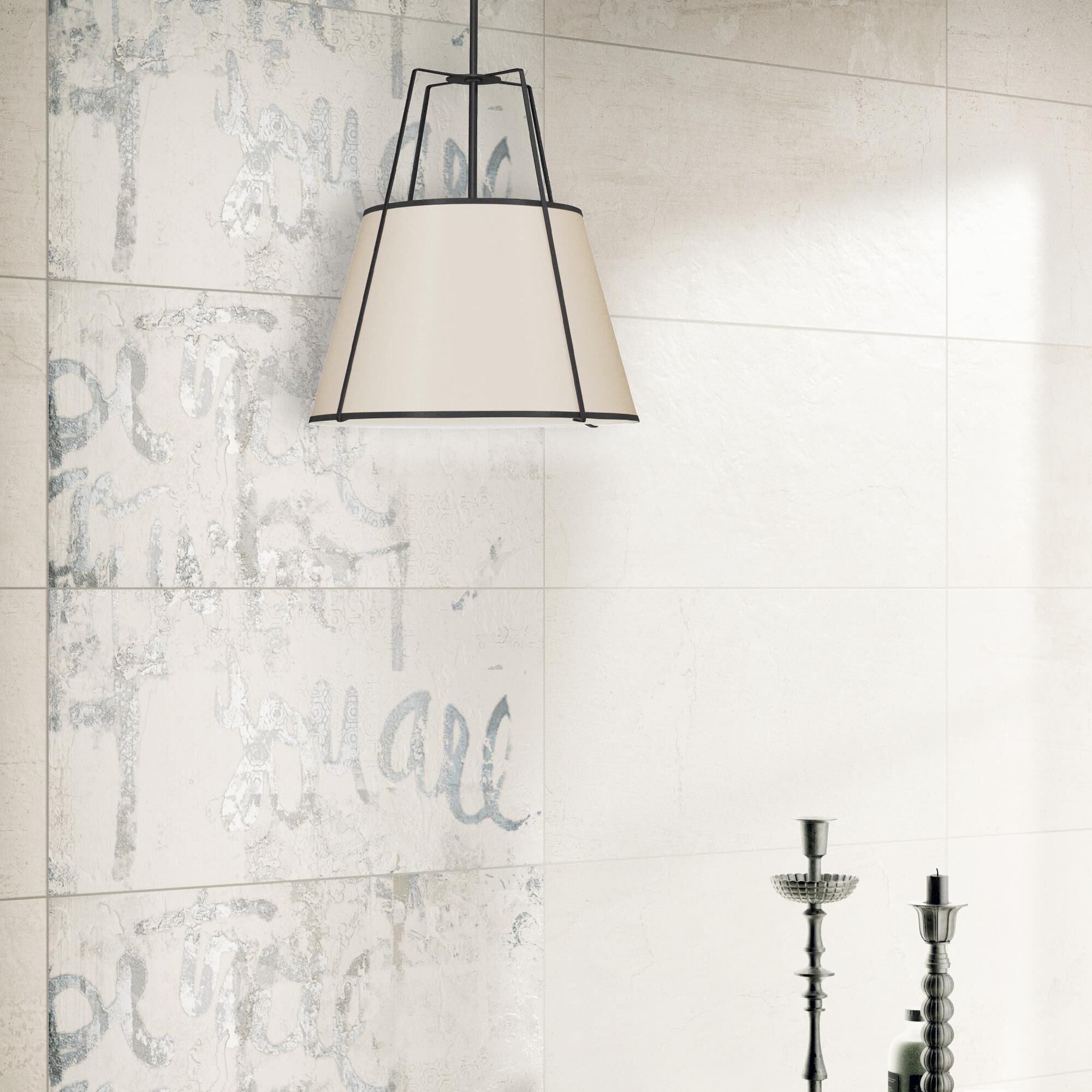 Shown in Black finish and Cream shade and 60 Watt accent