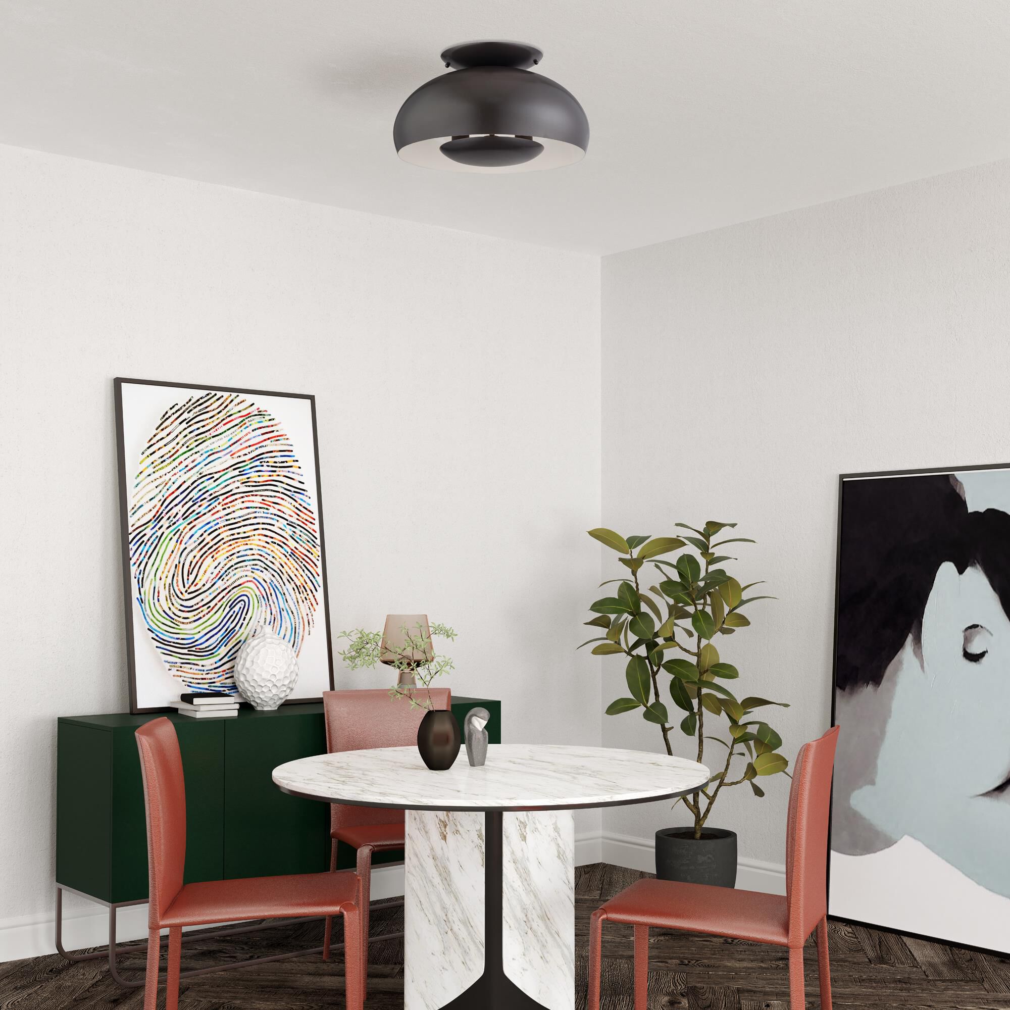 Domma 17 Inch Semi Flush Mount by Livex Lighting