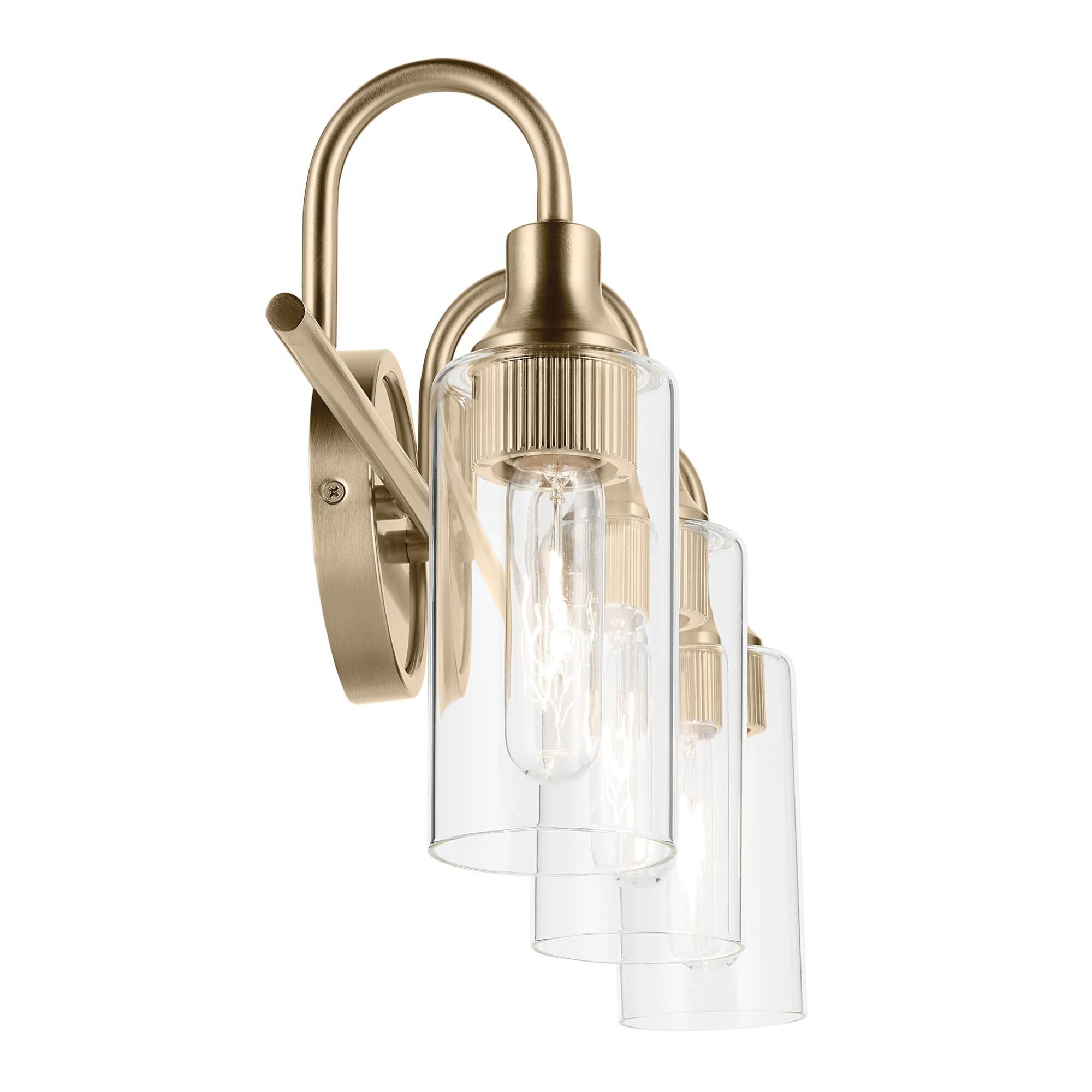 Shown in Champagne Bronze finish and Clear glass