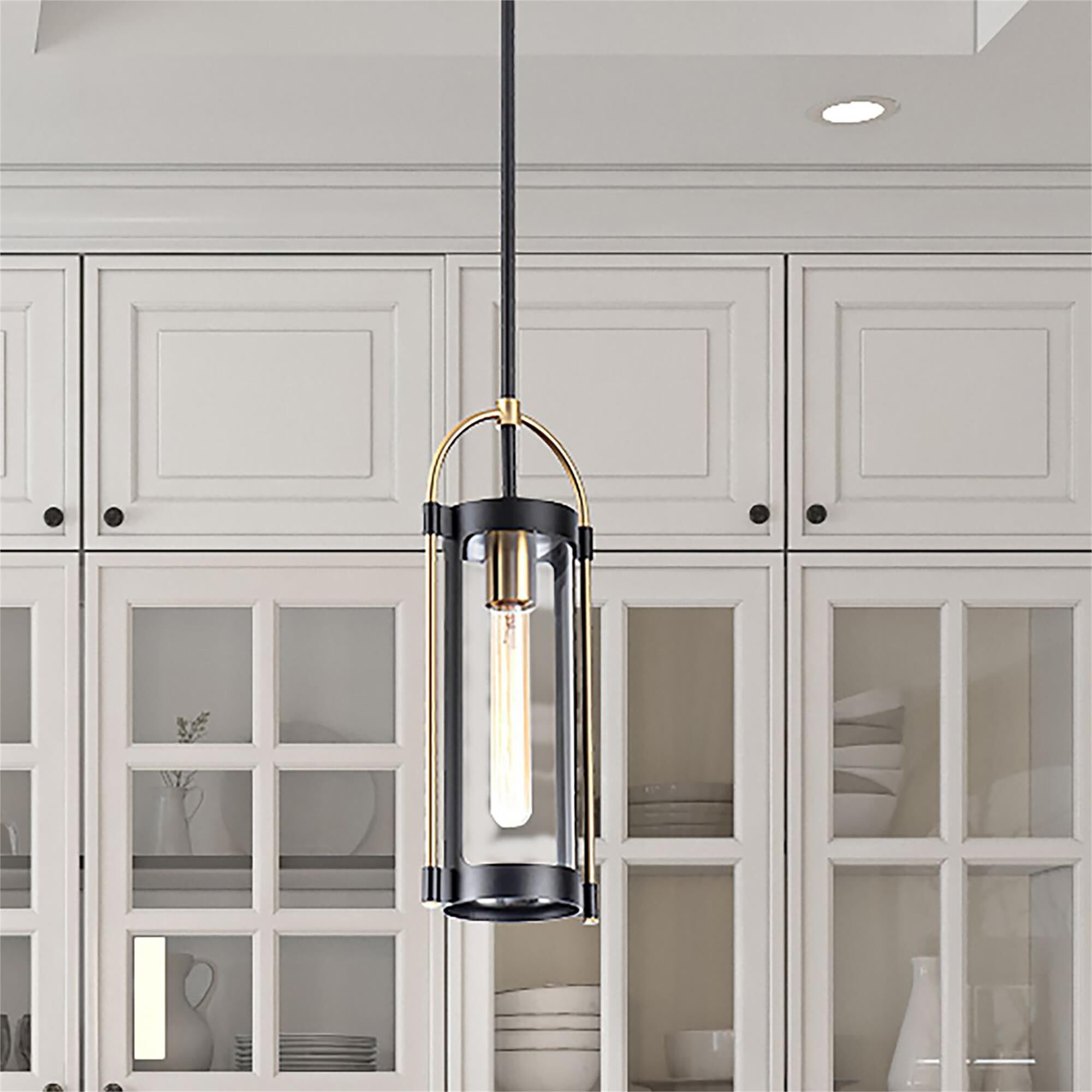 Shown in Black and Brushed Brass finish