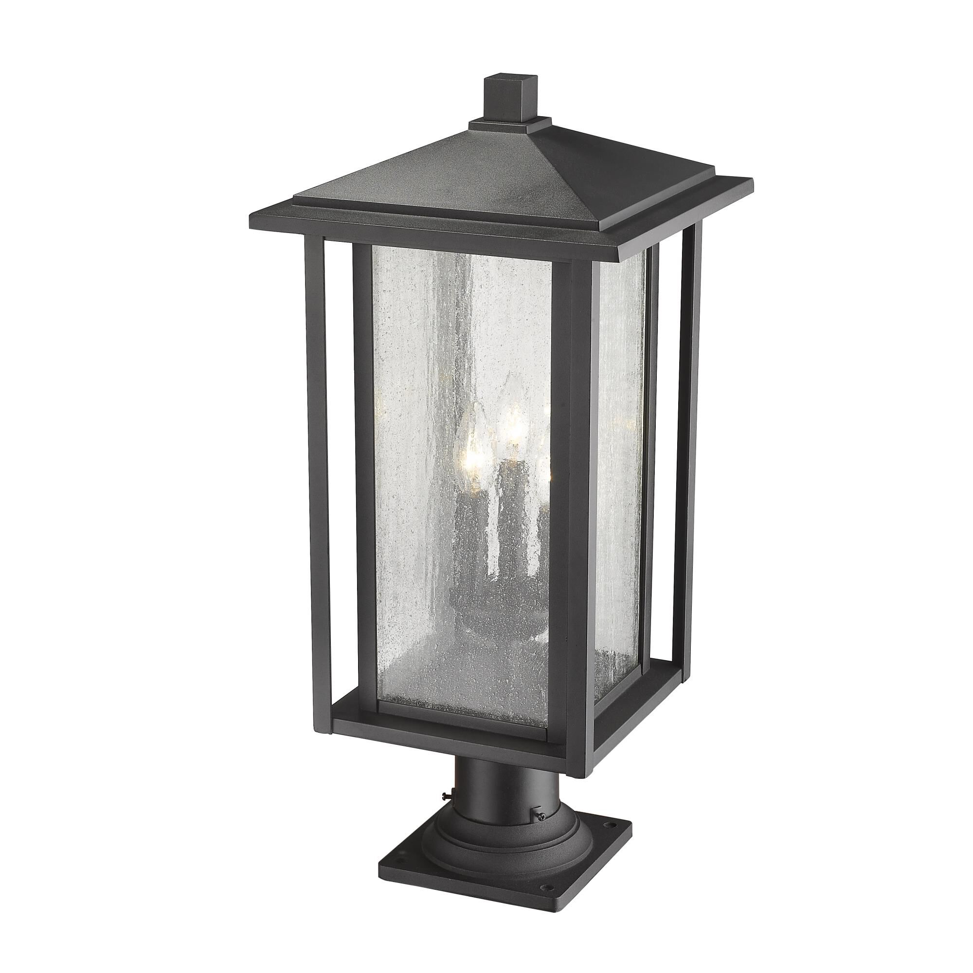 Aspen 24 Inch Tall 3 Light Outdoor Pier Lamp by Z-Lite