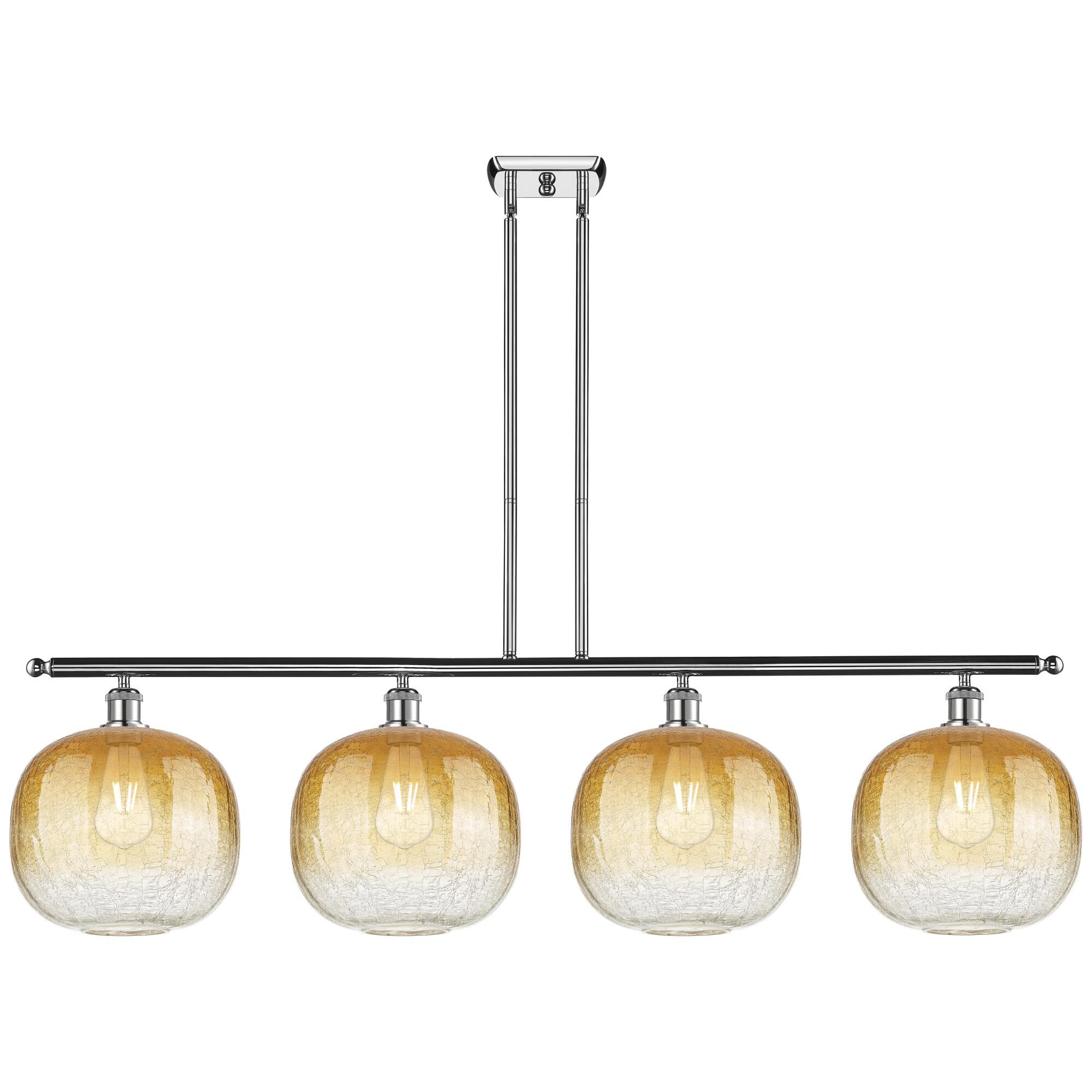 Shown in Polished Chrome finish and Amber glass