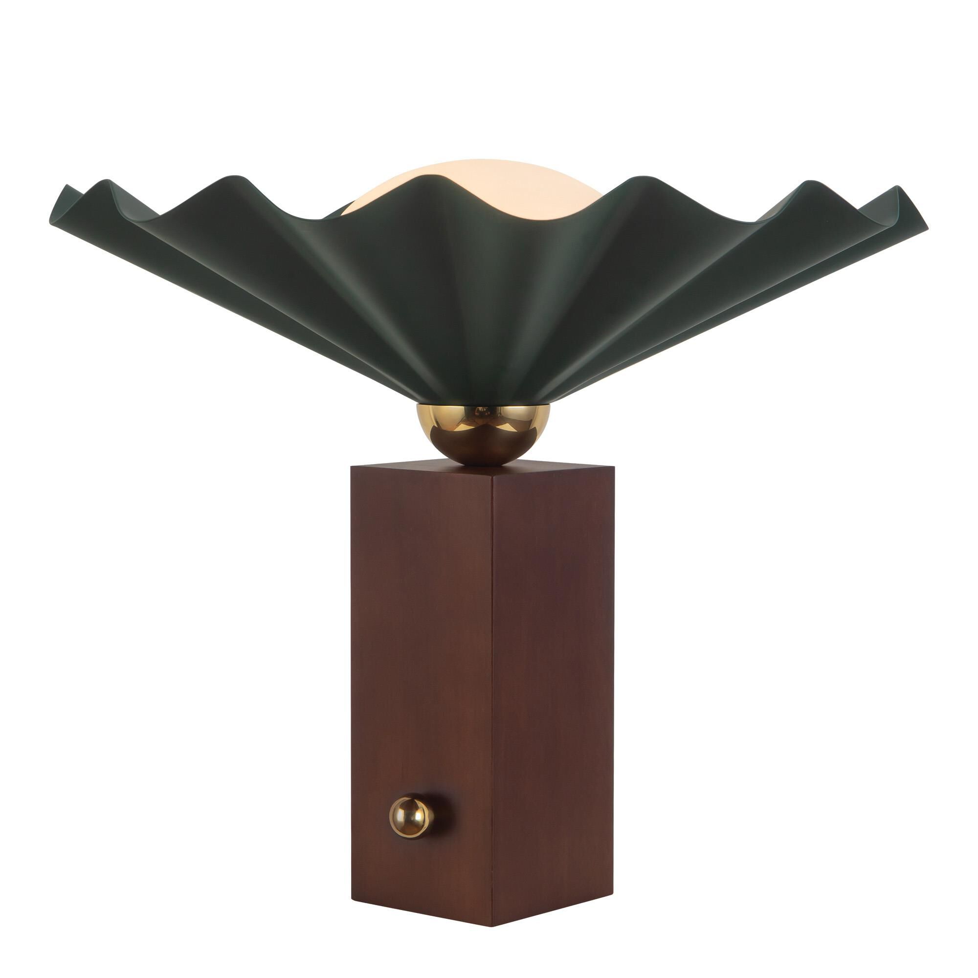 Shown in Pine Green finish and Matte Opal glass