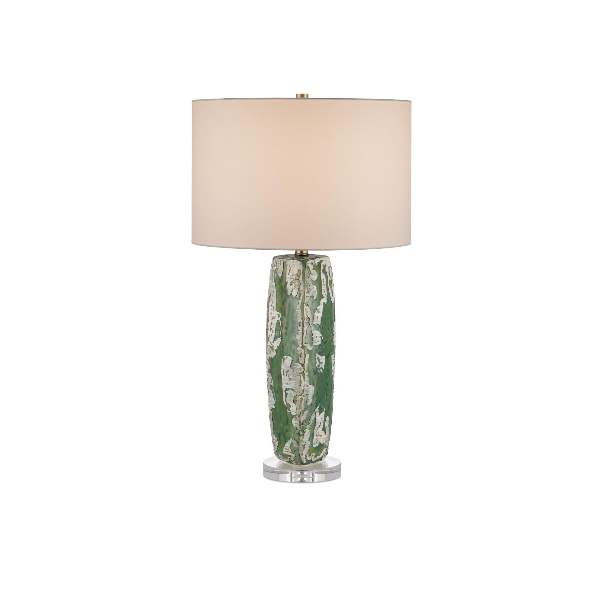 Shown in Matte Green Smoke/Clear finish and Egg Shell Cotton Linen shade