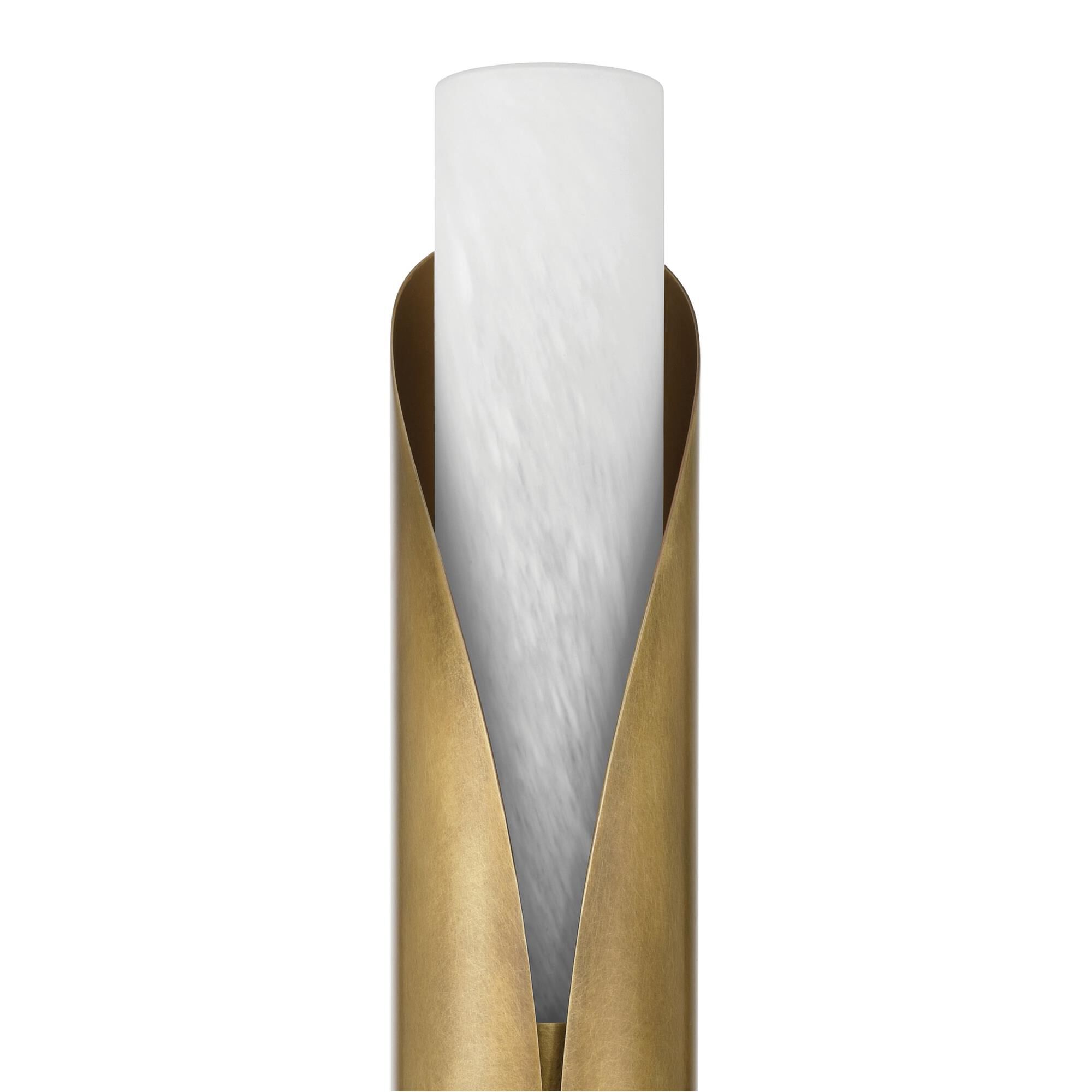 Shown in Natural Brass finish and Alabaster glass