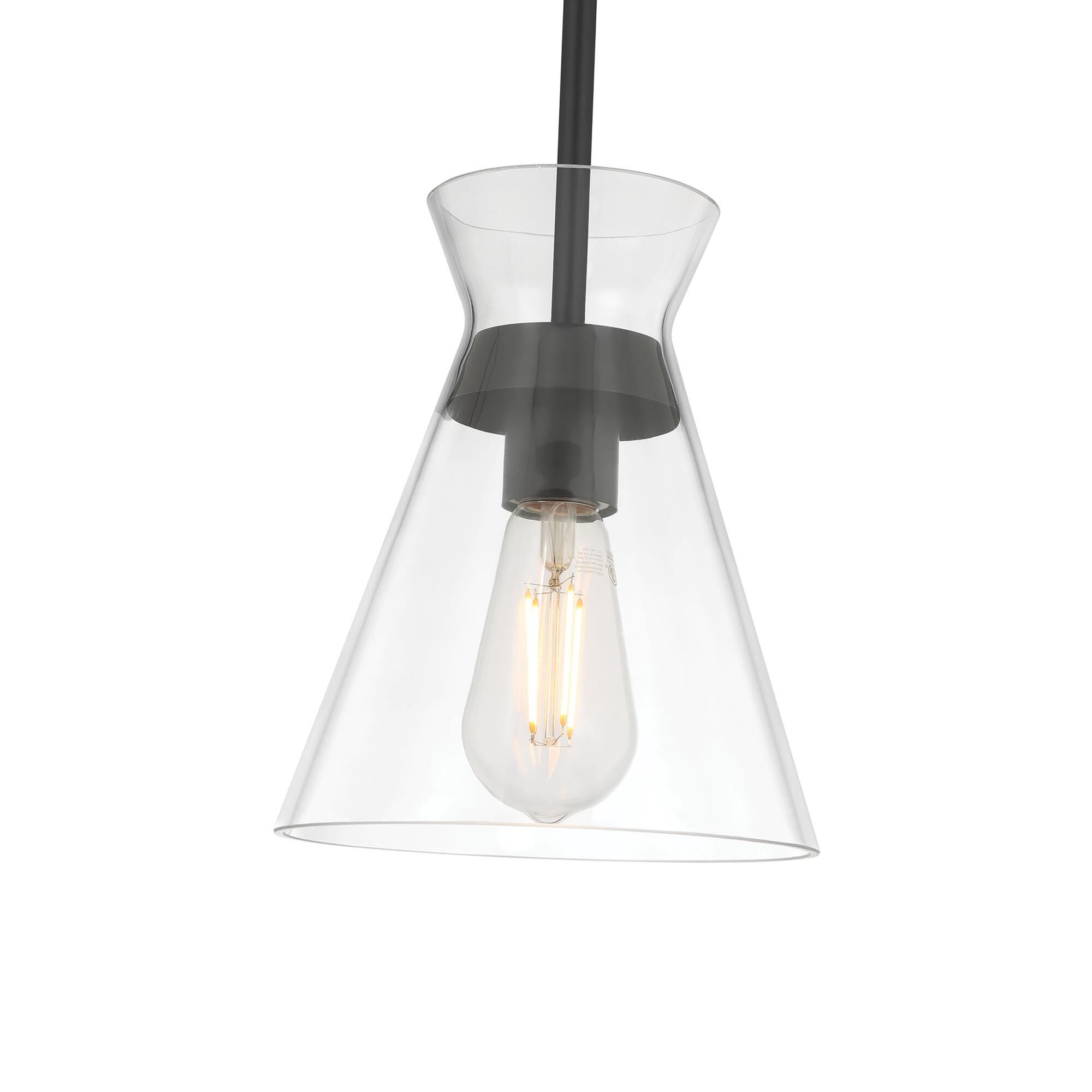 Shown in Matte Black finish and Clear glass
