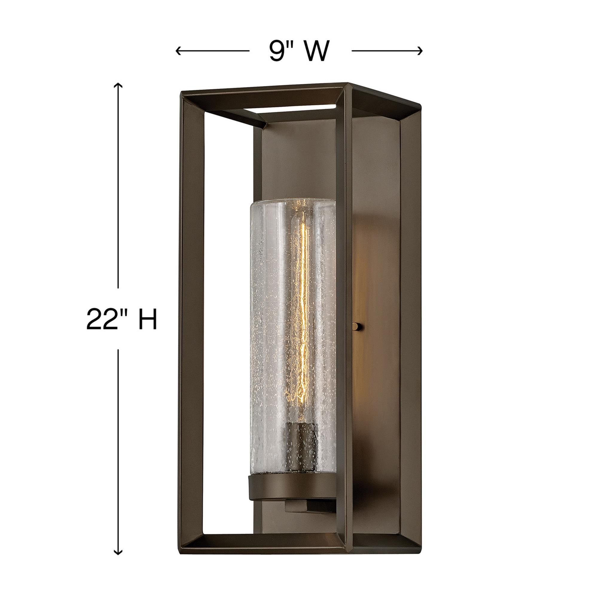 Shown in Warm Bronze finish and Clear Seedy glass
