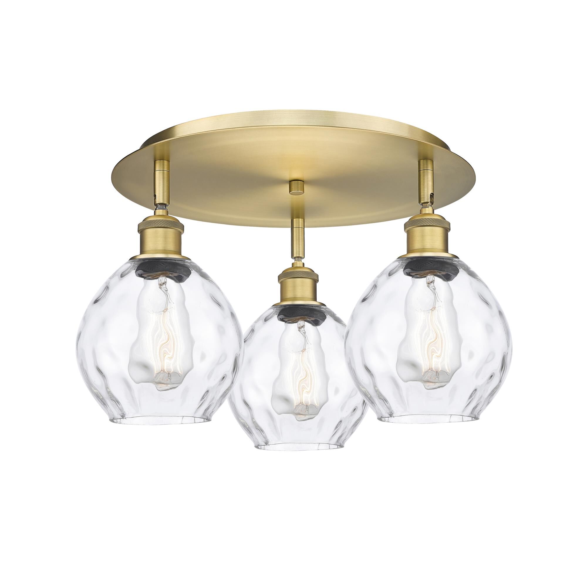 Shown in Brushed Brass finish and Clear glass