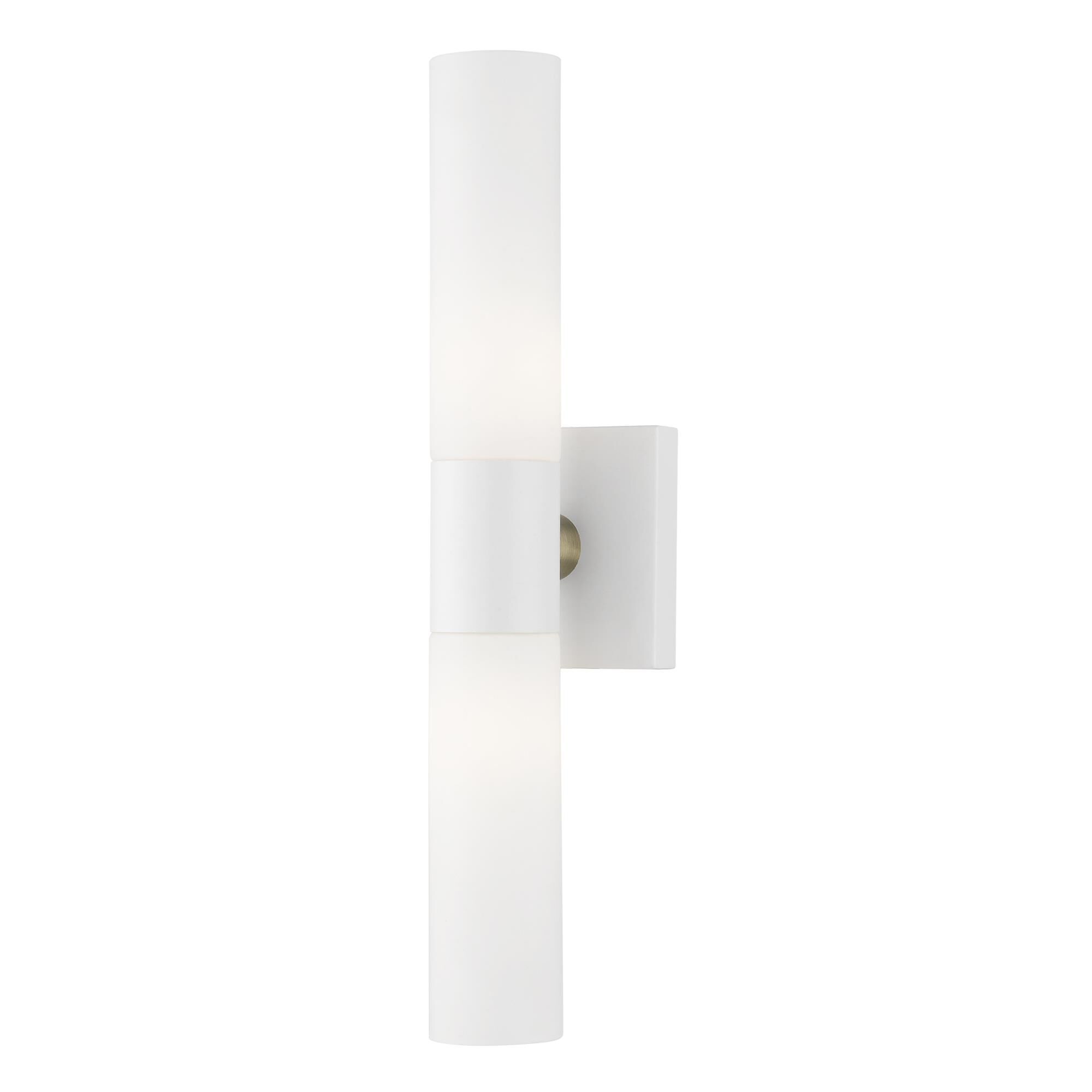 Shown in Textured White With Brushed Nickel Accent finish and Hand Blown Satin Opal White Twist Lock glass and Hand Blown Satin Opal White Twist Lock Glass shade