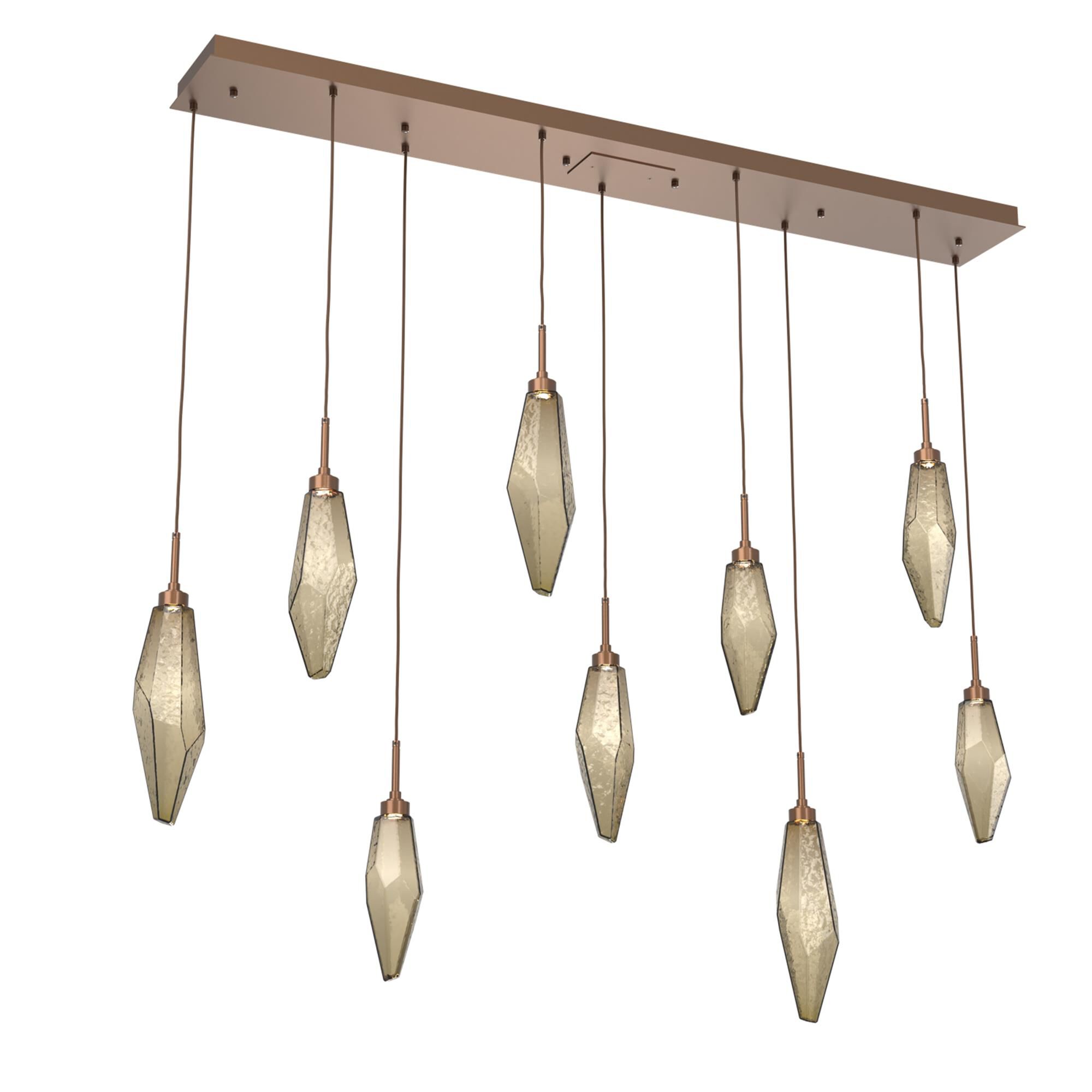 Shown in Burnished Bronze finish and Chilled Blown And Bronze glass