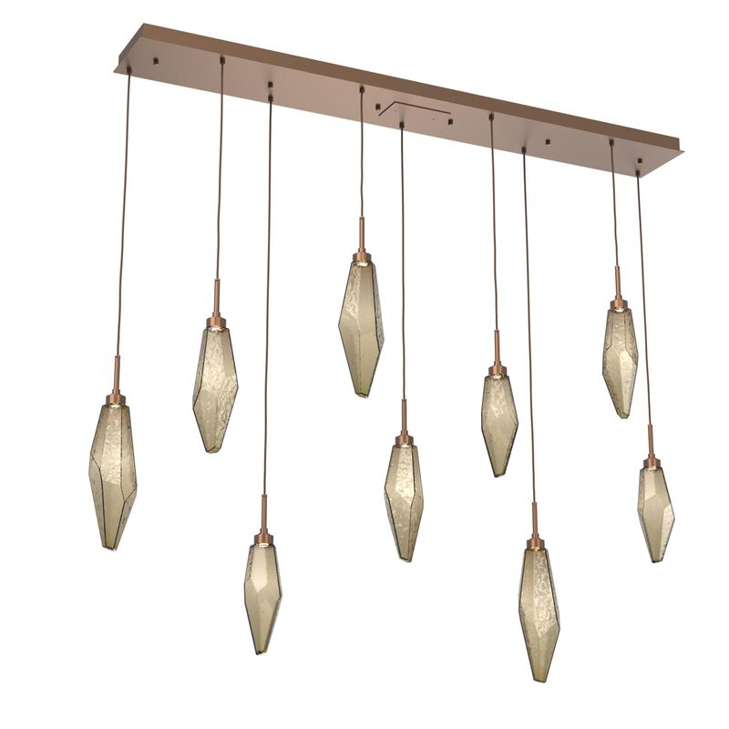 Rock Crystal Linear Suspension Light by Hammerton Studio