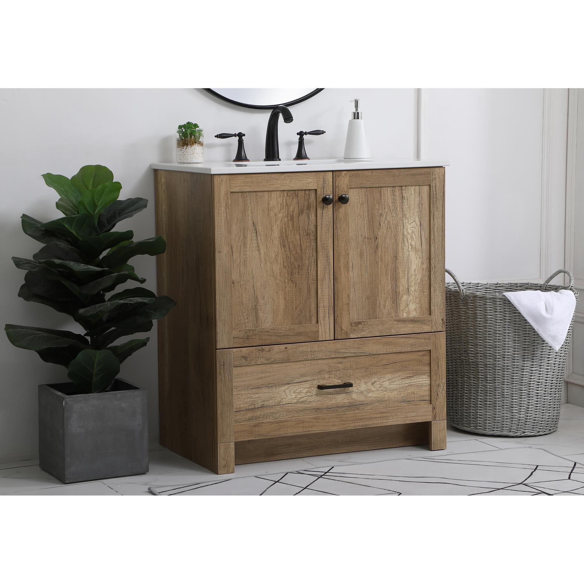 Shown in Natural Oak And Black With Ivory finish