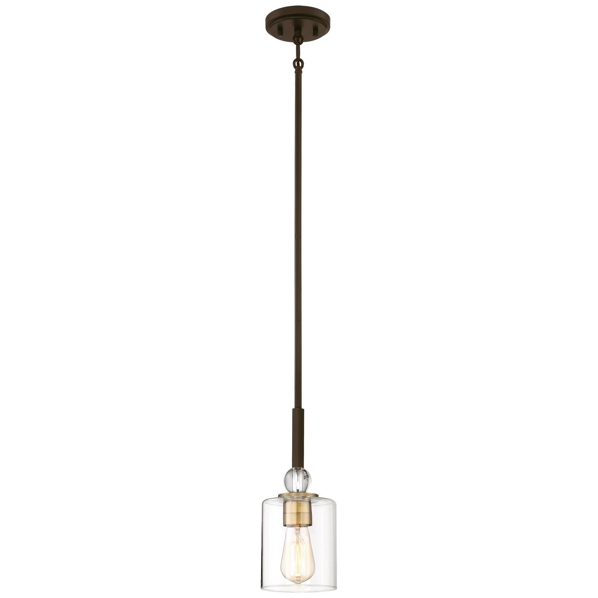 Shown in Painted Bronze W/Natural Brush finish and Clear glass