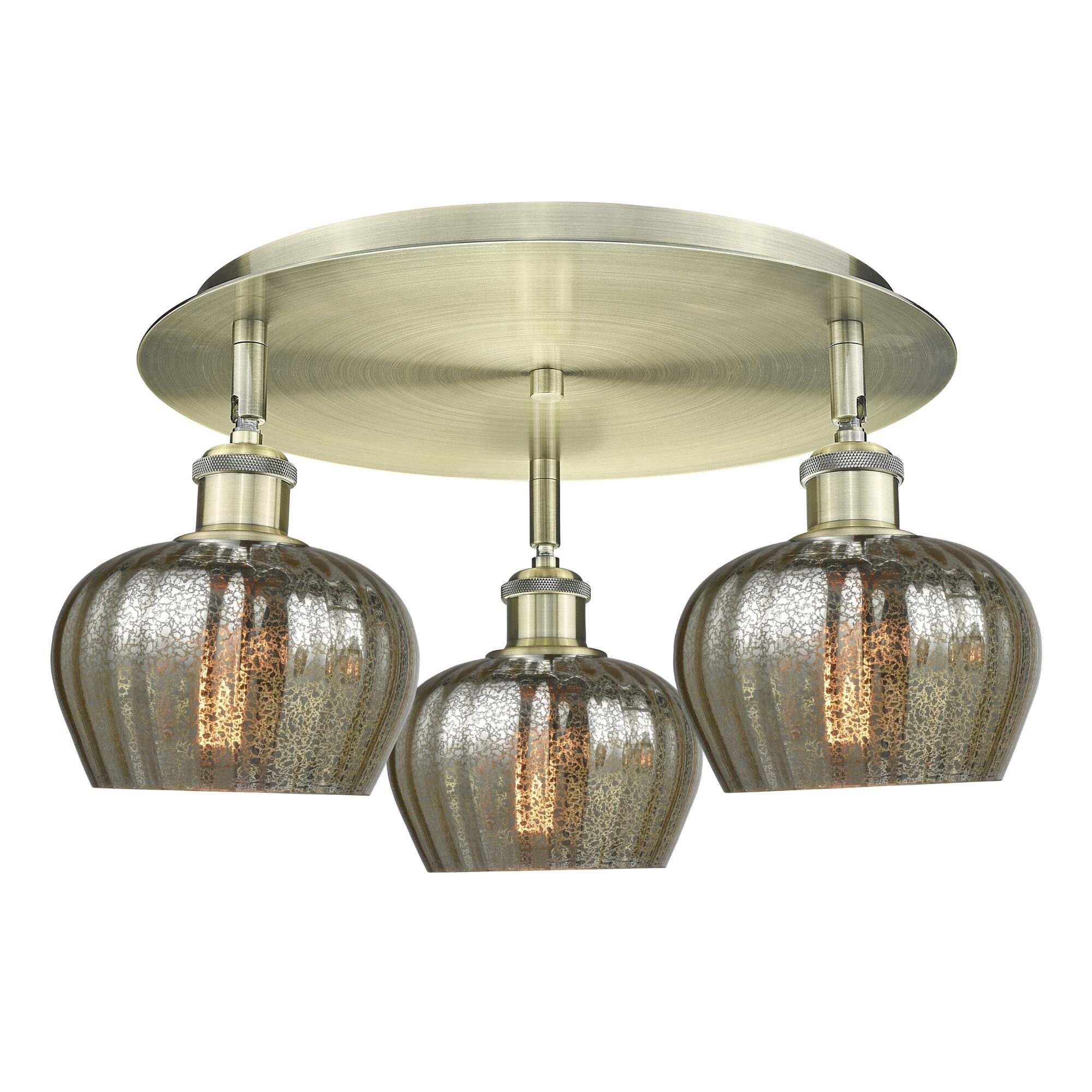 Shown in Antique Brass finish and Mercury glass