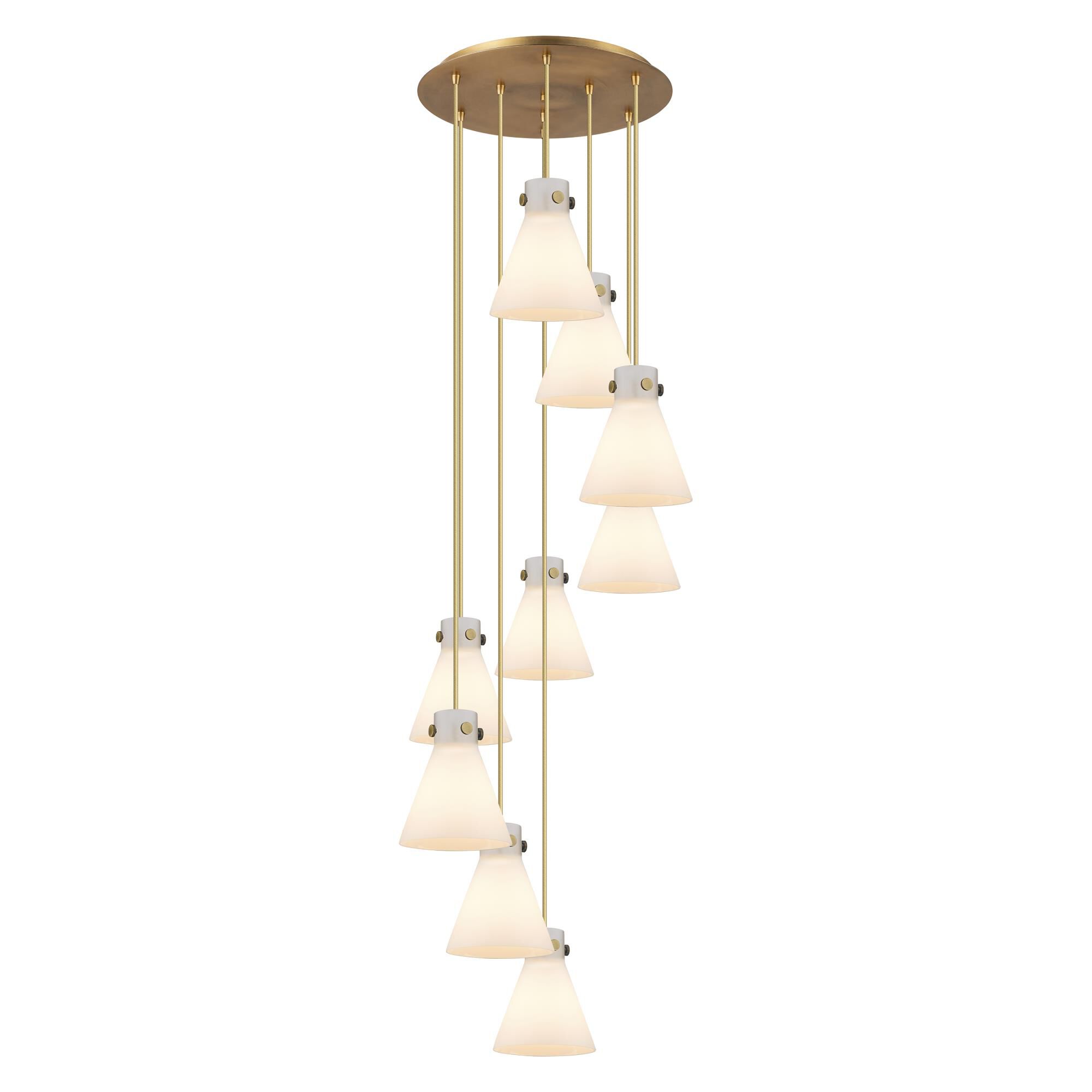 Bruno Marashlian Newton Cone 22 Inch 9 Light Multi Light Pendant by Innovations Lighting