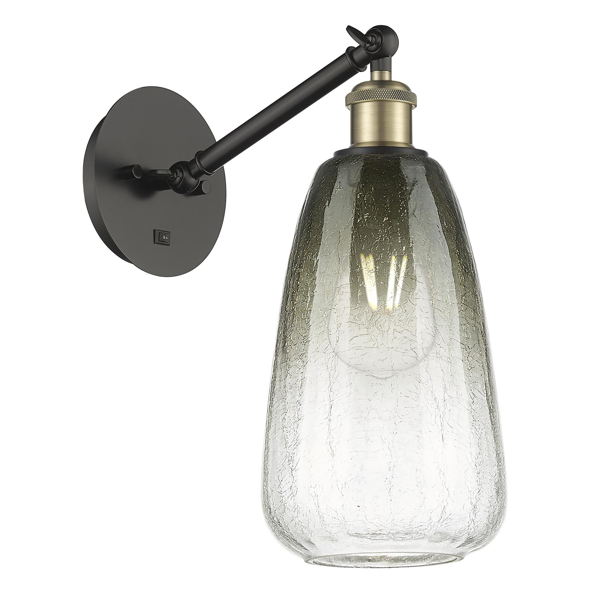 Shown in Black Antique Brass finish and Slate glass