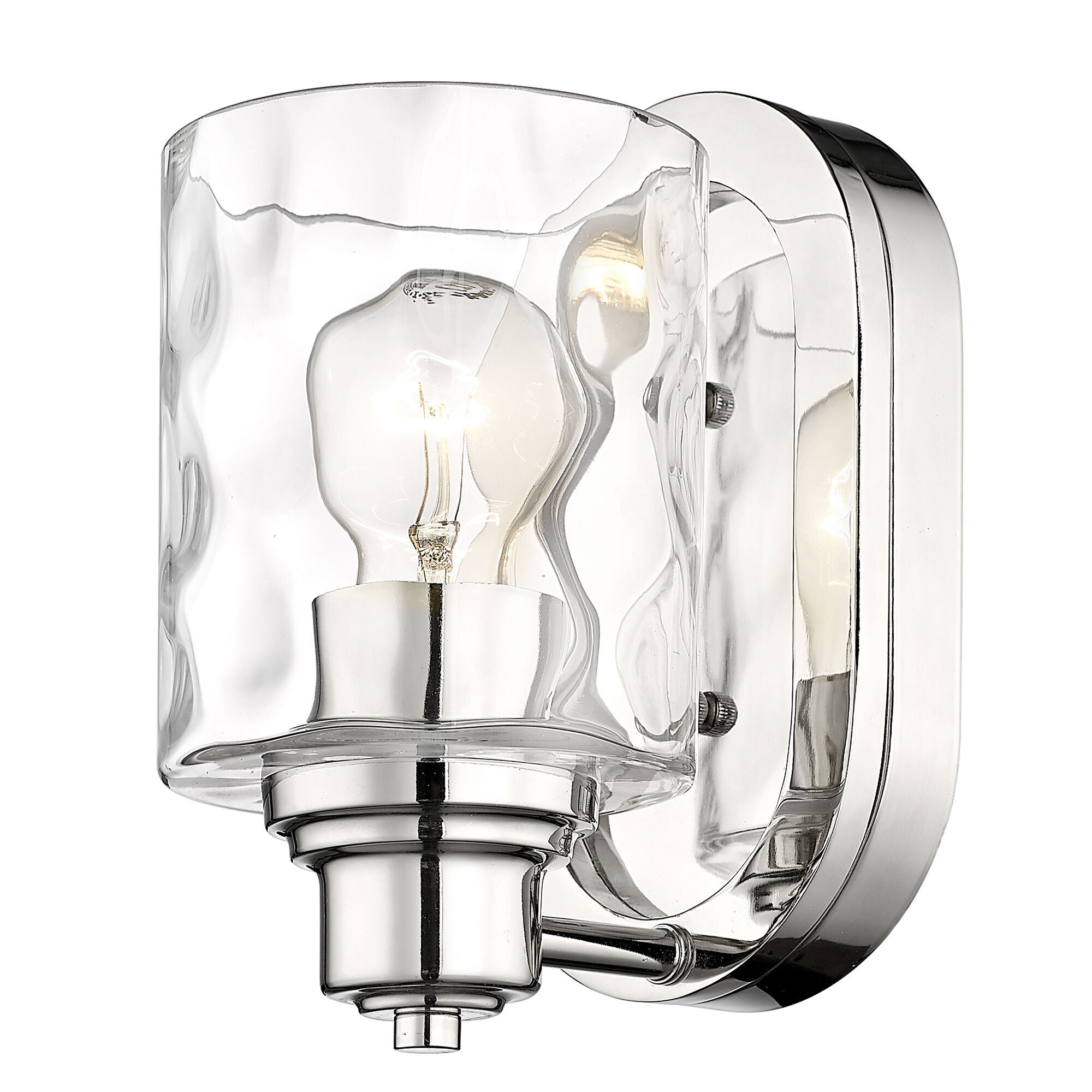 Shown in Polished Nickel finish and Handblown Clear Optic glass