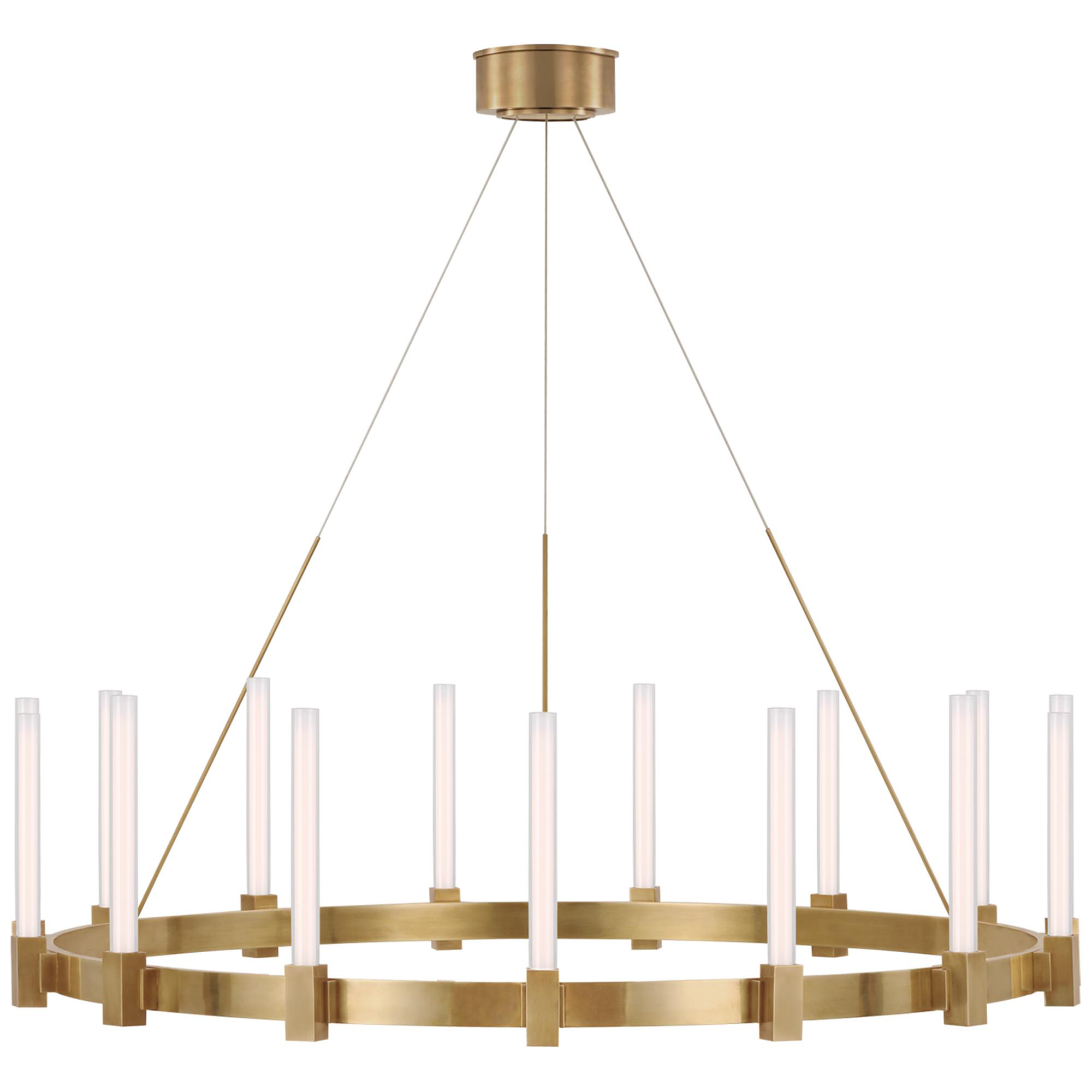 Shown in Hand-Rubbed Antique Brass finish and White glass