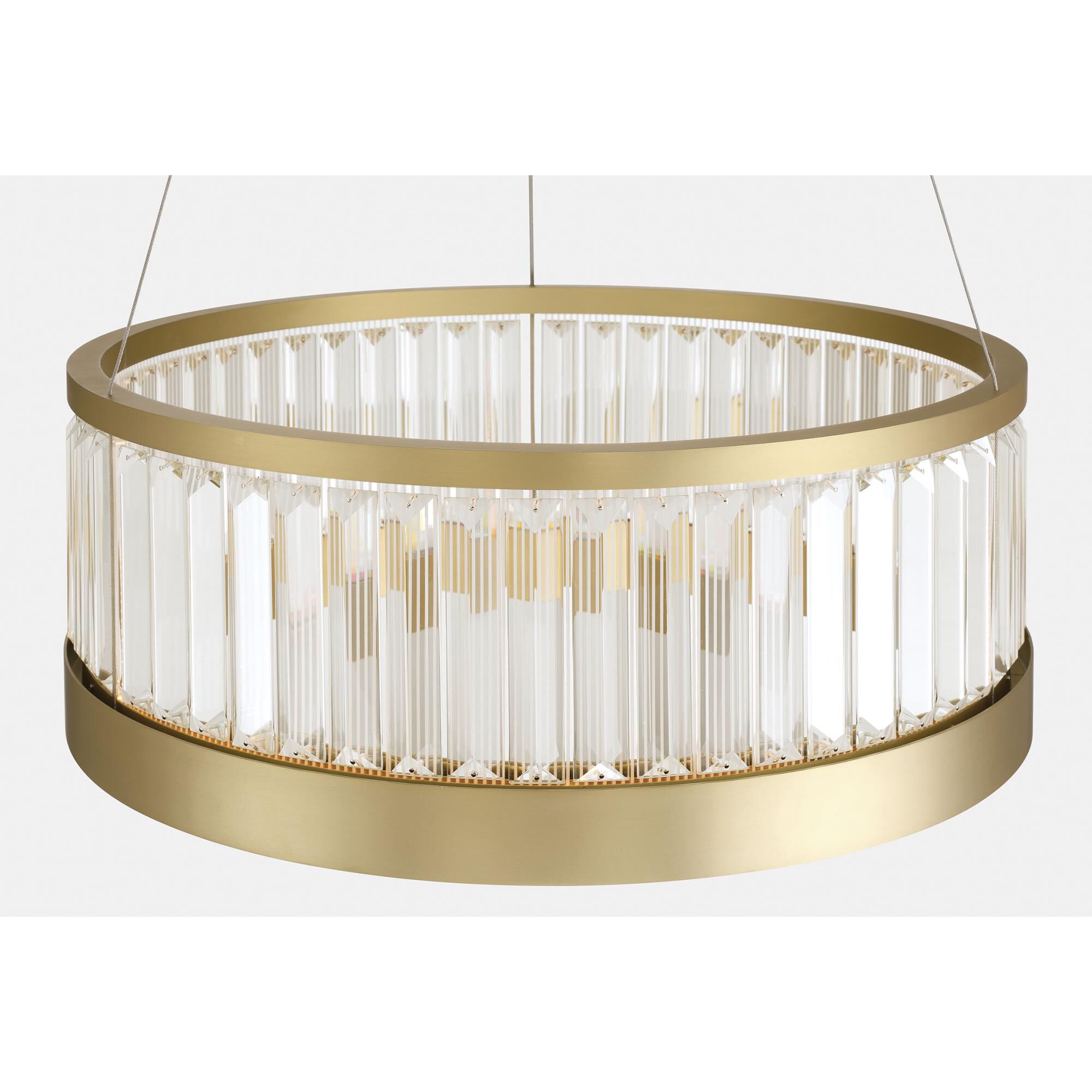 Shown in Gold finish and Clear Crystal glass