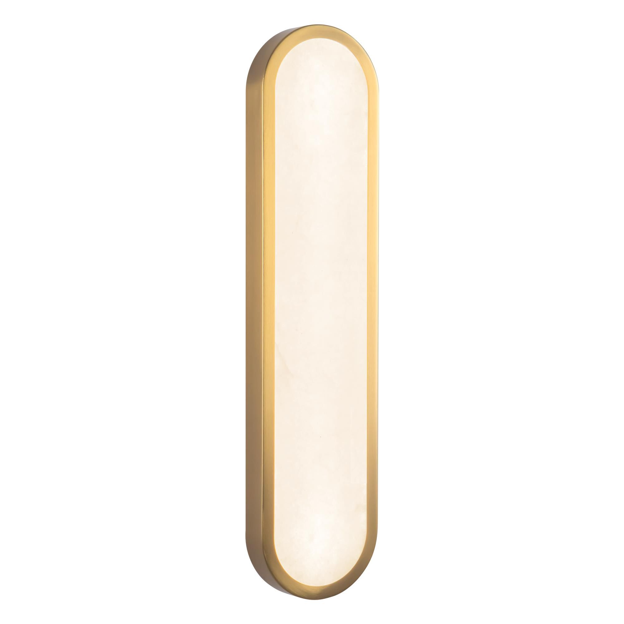 Shown in Brushed Gold finish and Alabaster glass