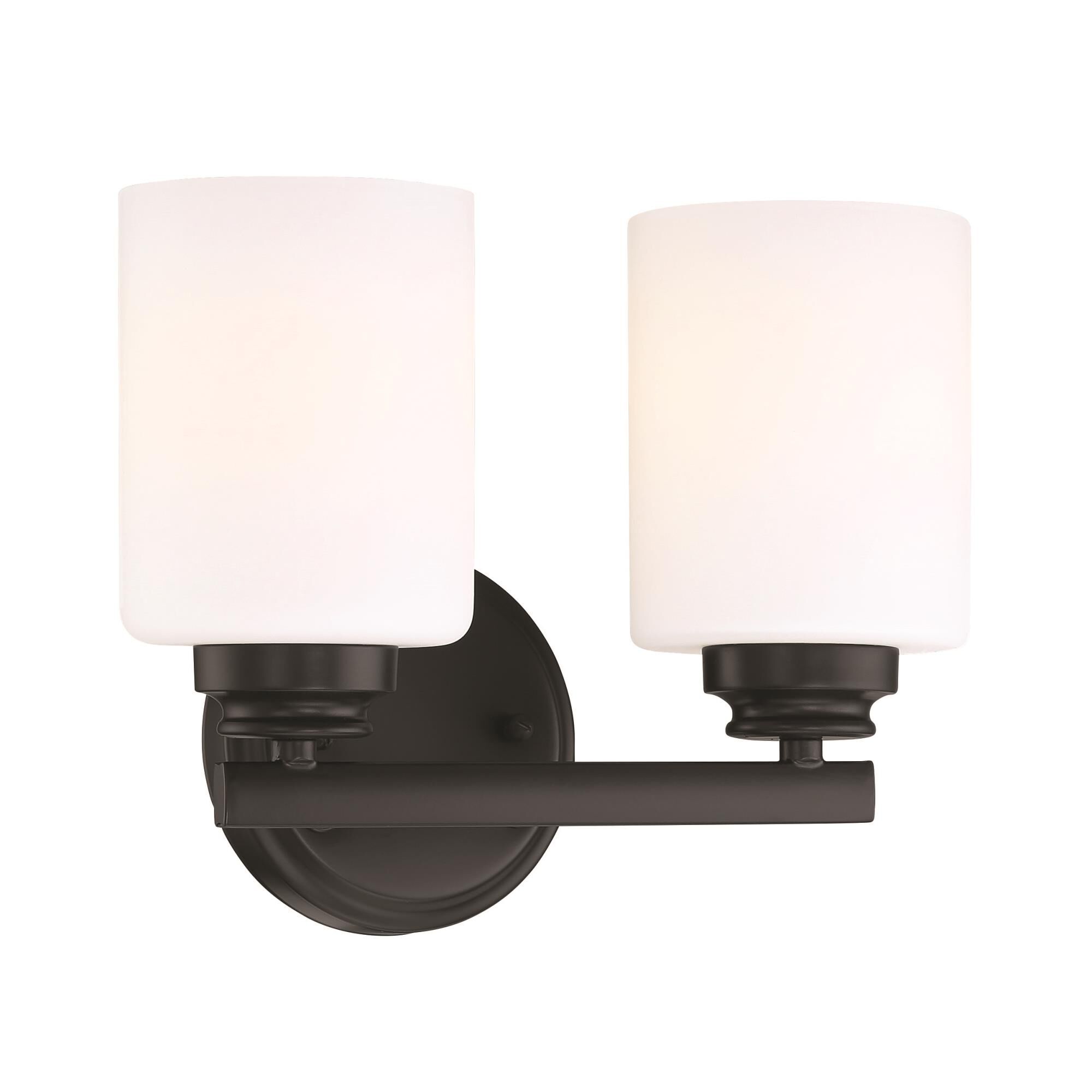 Shown in Flat Black finish and White Frosted glass and Glass shade