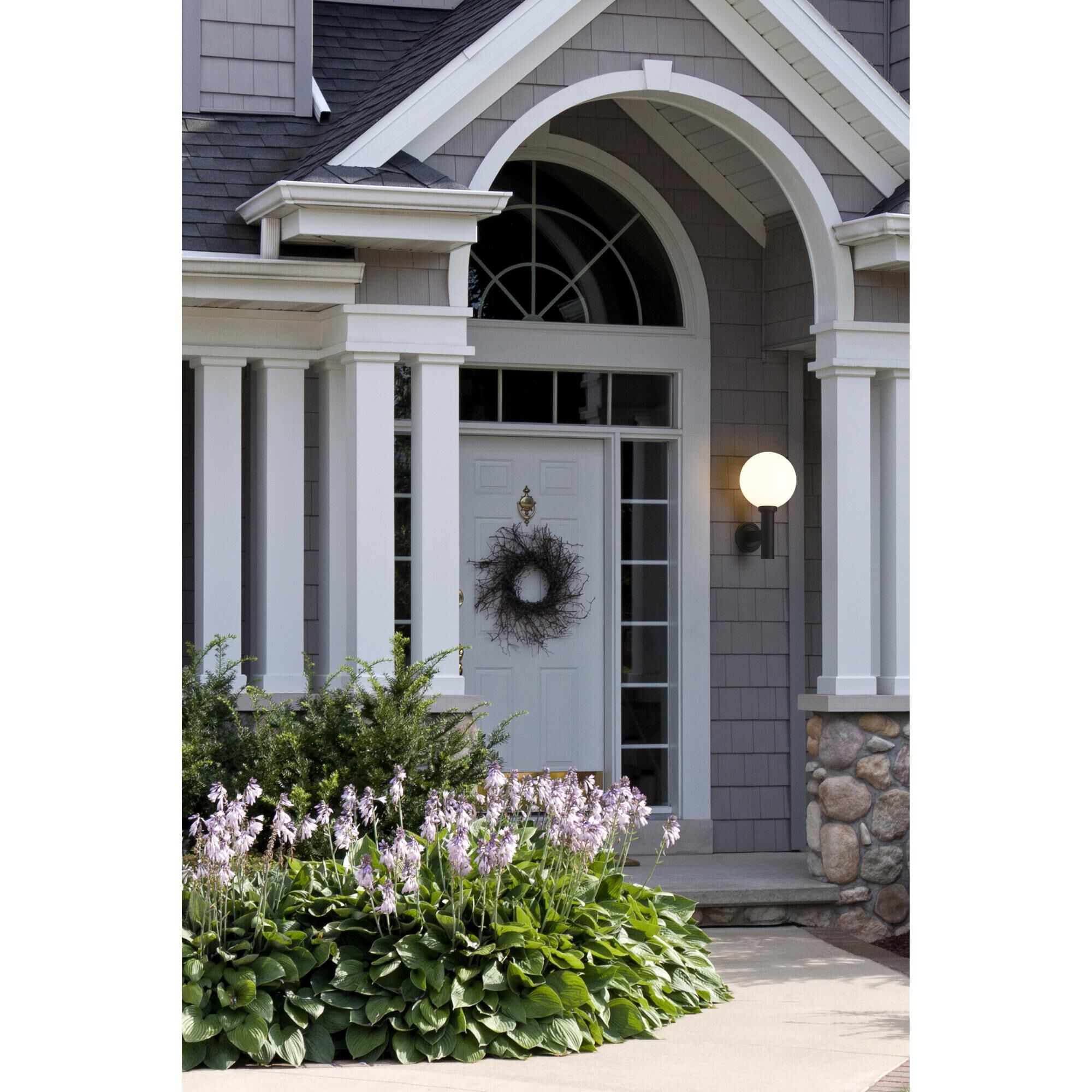 Shown in Black finish and Opal glass