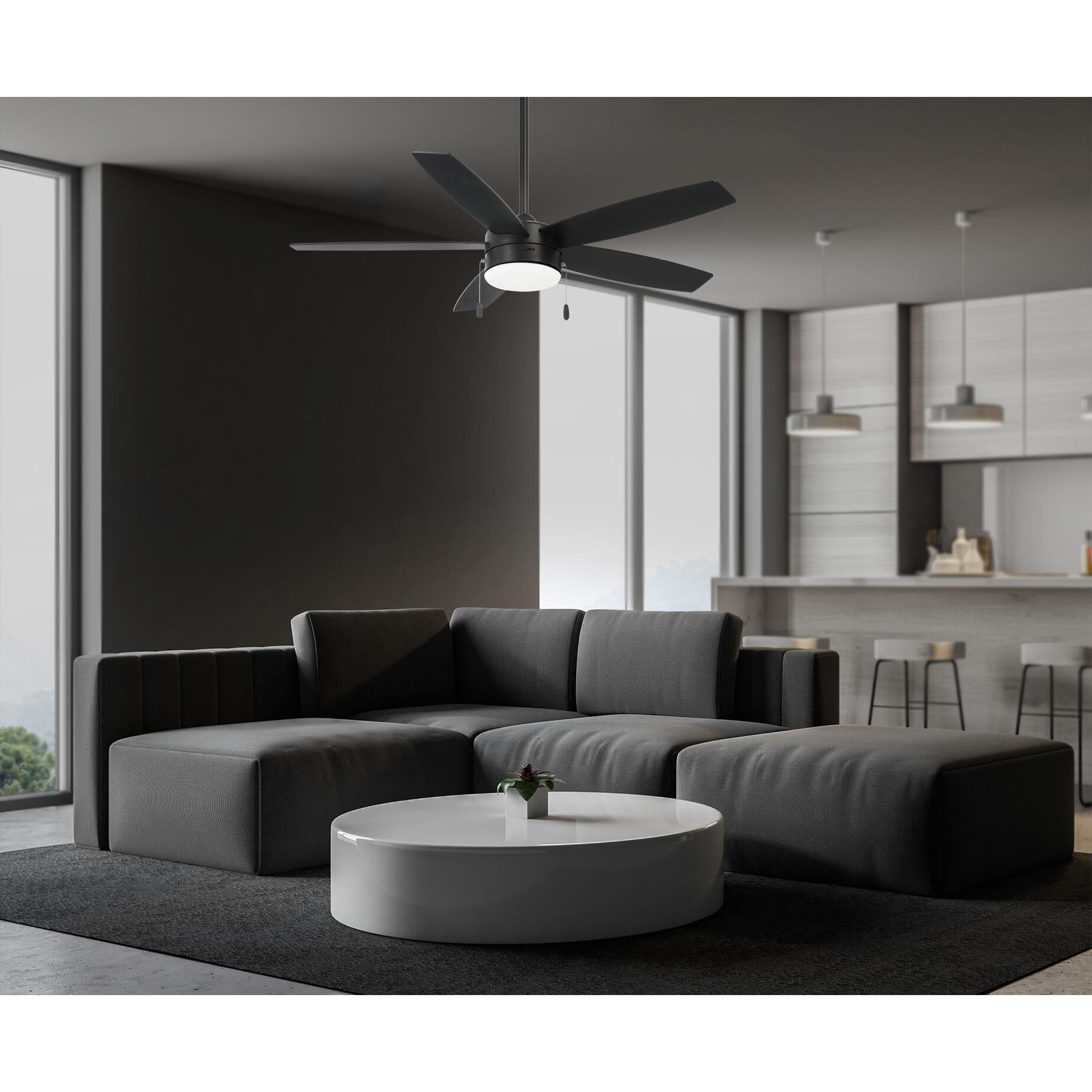 Shown in Coal finish and White Frosted glass