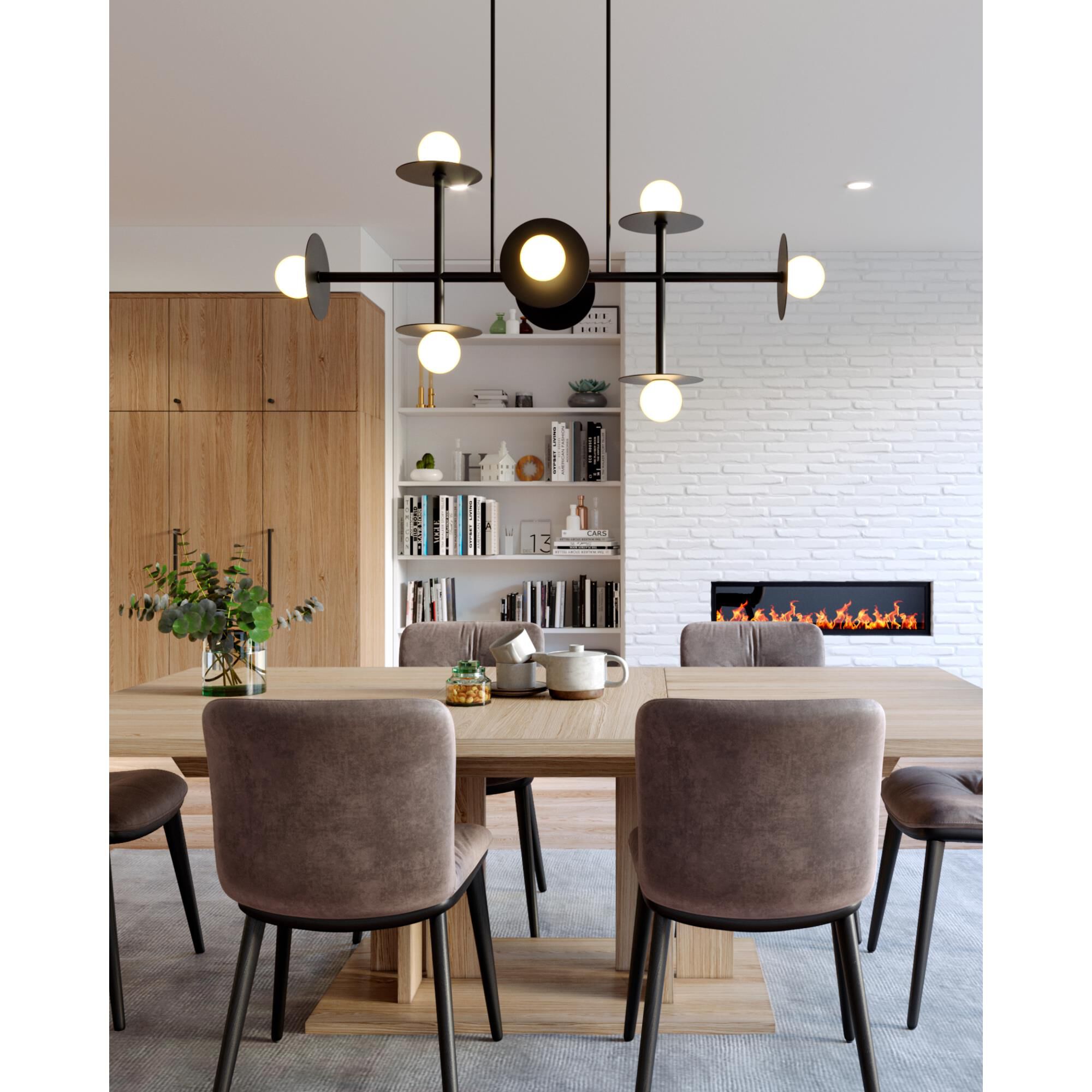 Kelly Wearstler Nodes 53 Inch 8 Light Linear Suspension Light by Visual Comfort Studio Collection