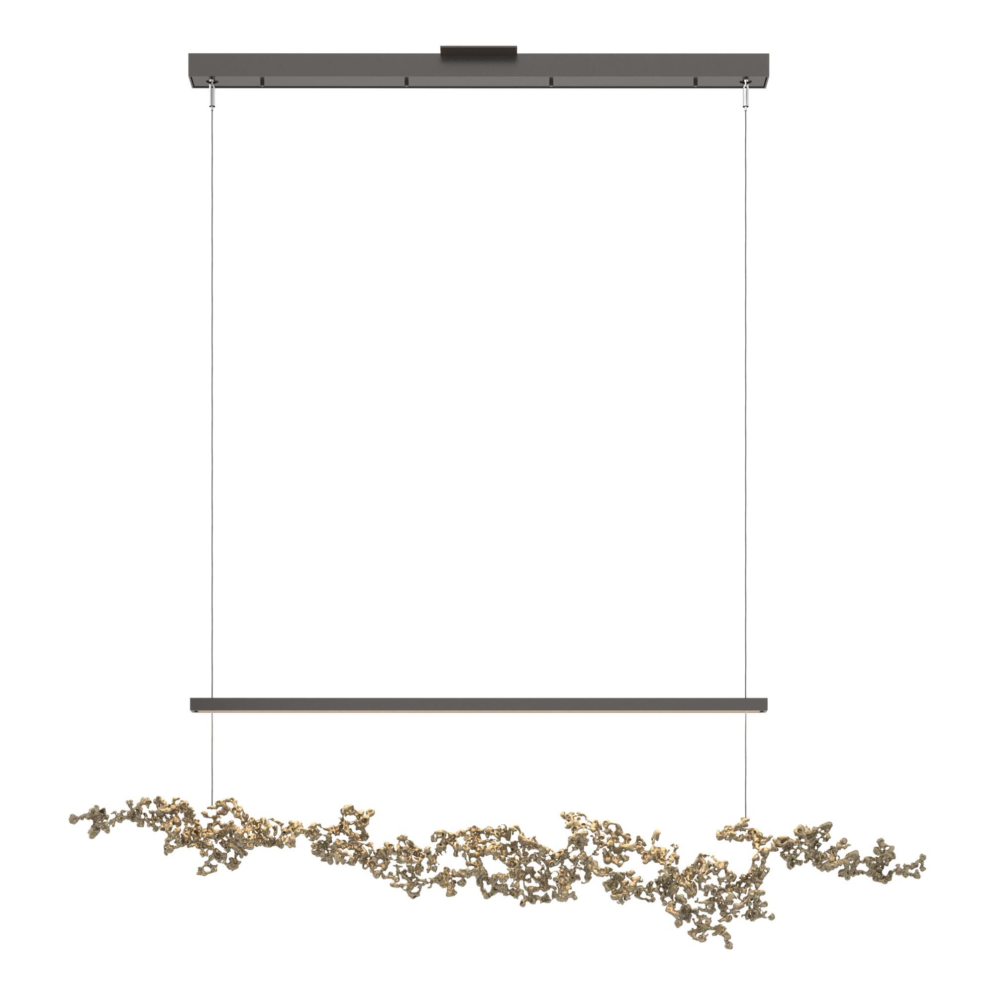 Shown in Oil Rubbed Bronze finish and Soft Gold Aluminum shade