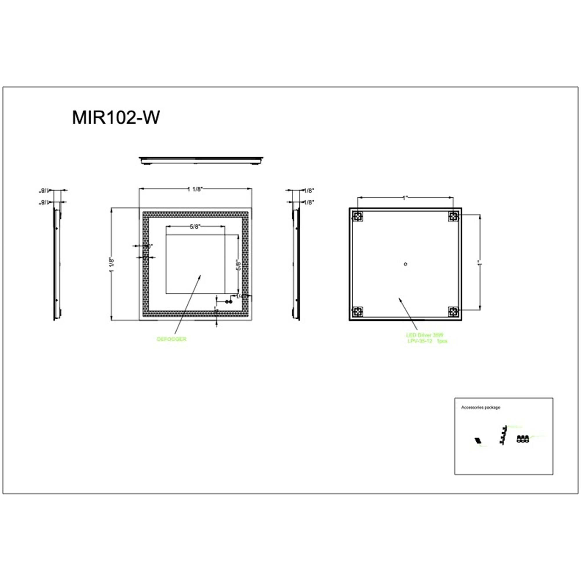 30 Inch Tall LED Lighted Mirror,