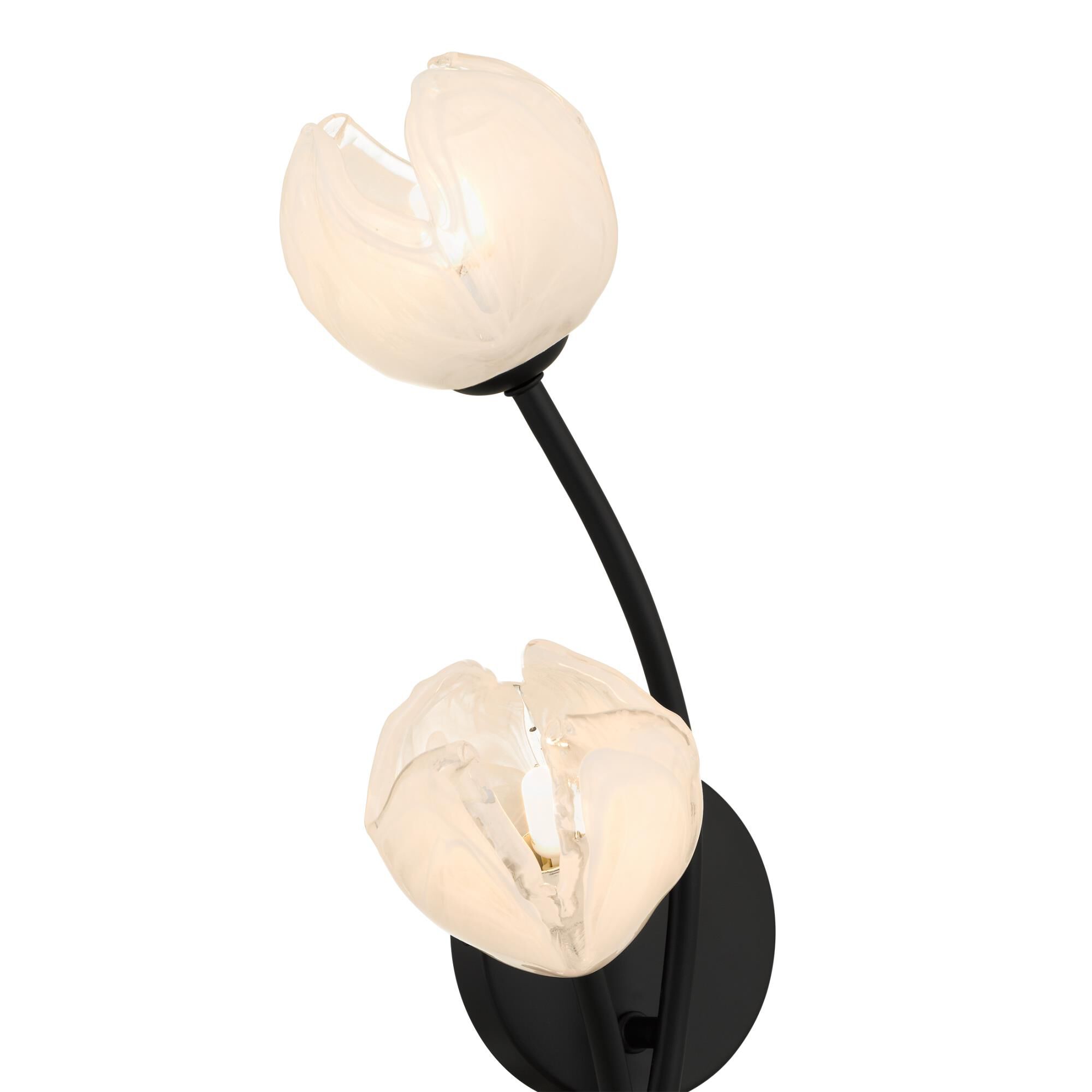 Shown in Matte Black finish and White Swirl Glass shade