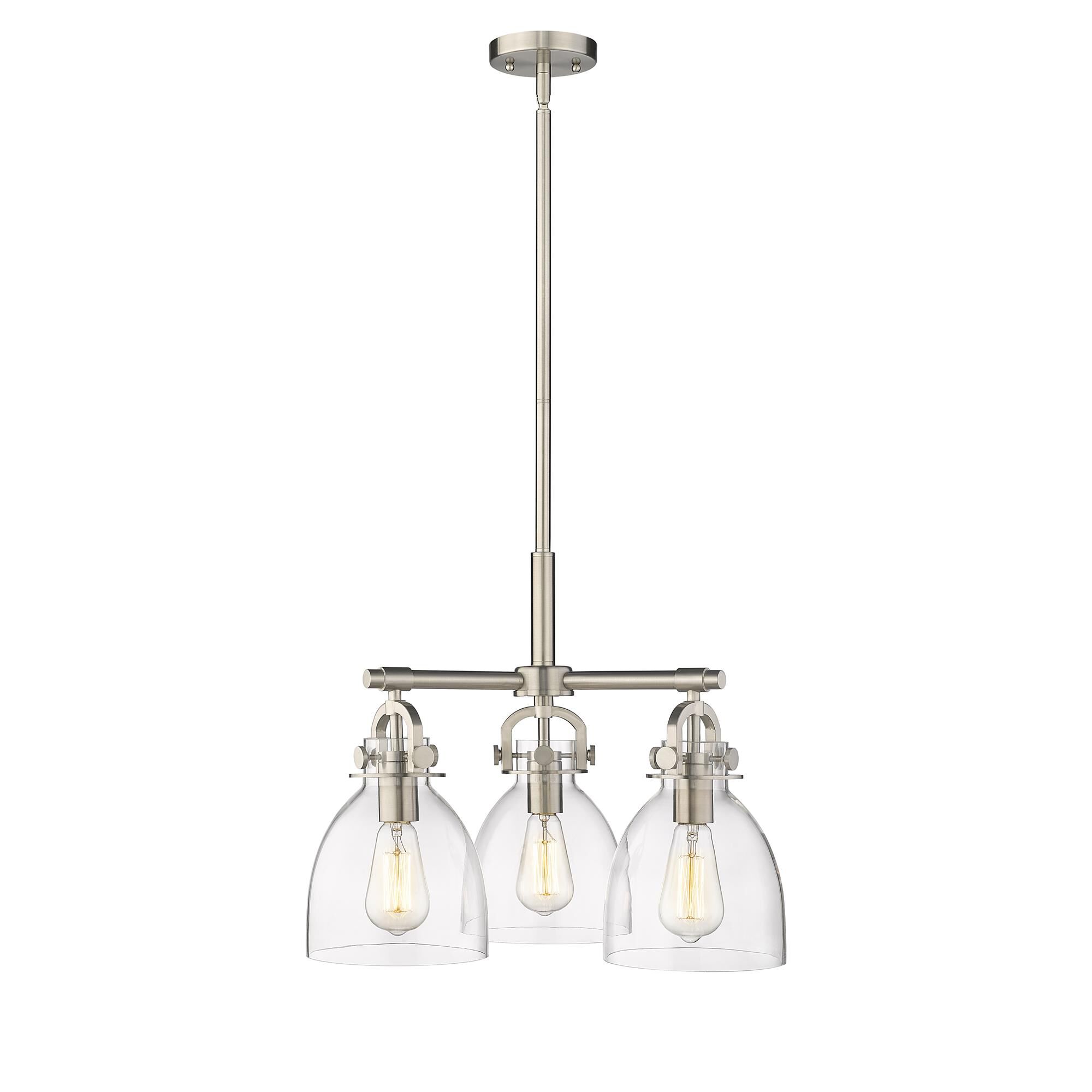 Shown in Satin Nickel finish and Clear glass
