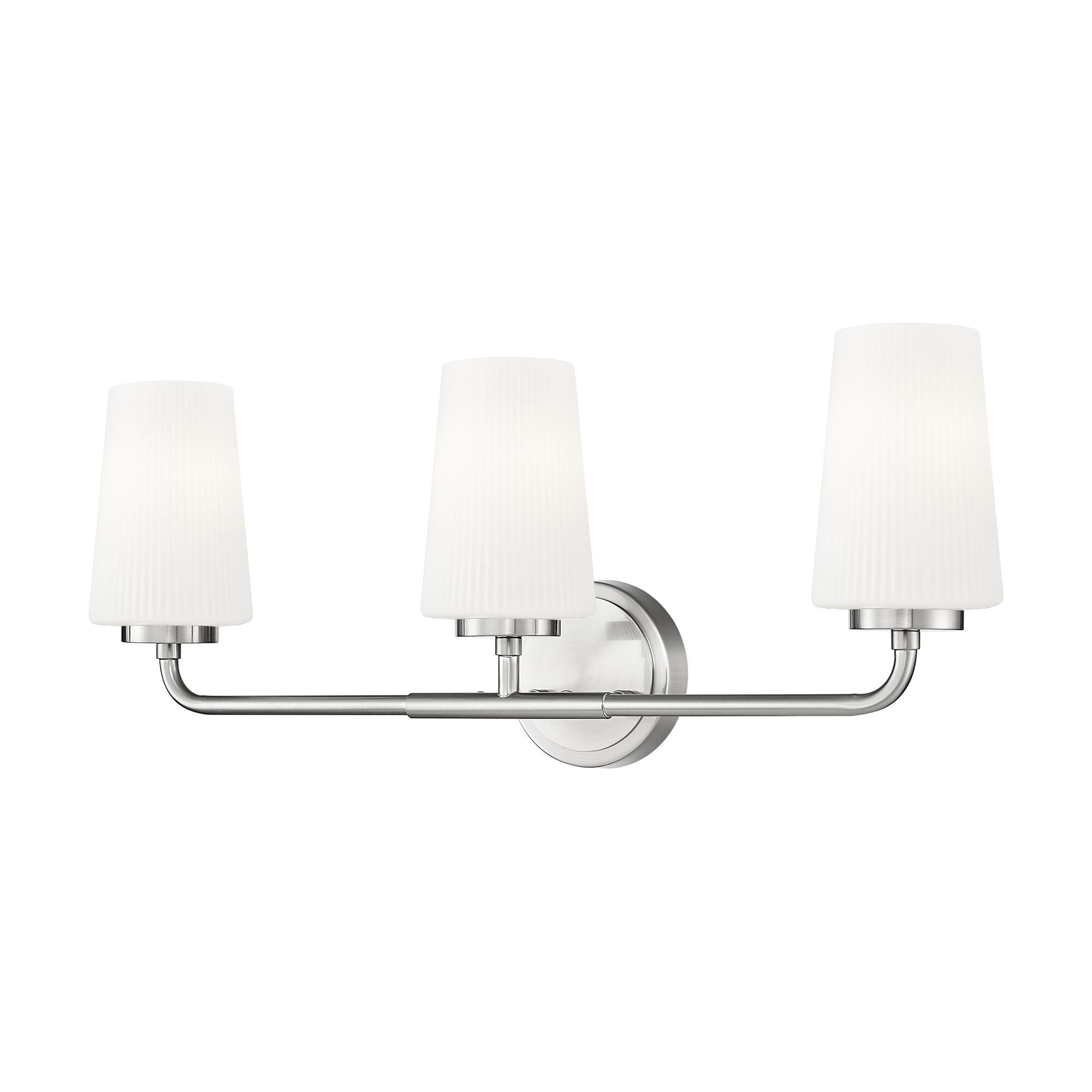 Shown in Brushed Nickel finish and Matte Opal glass and Matte Opal shade