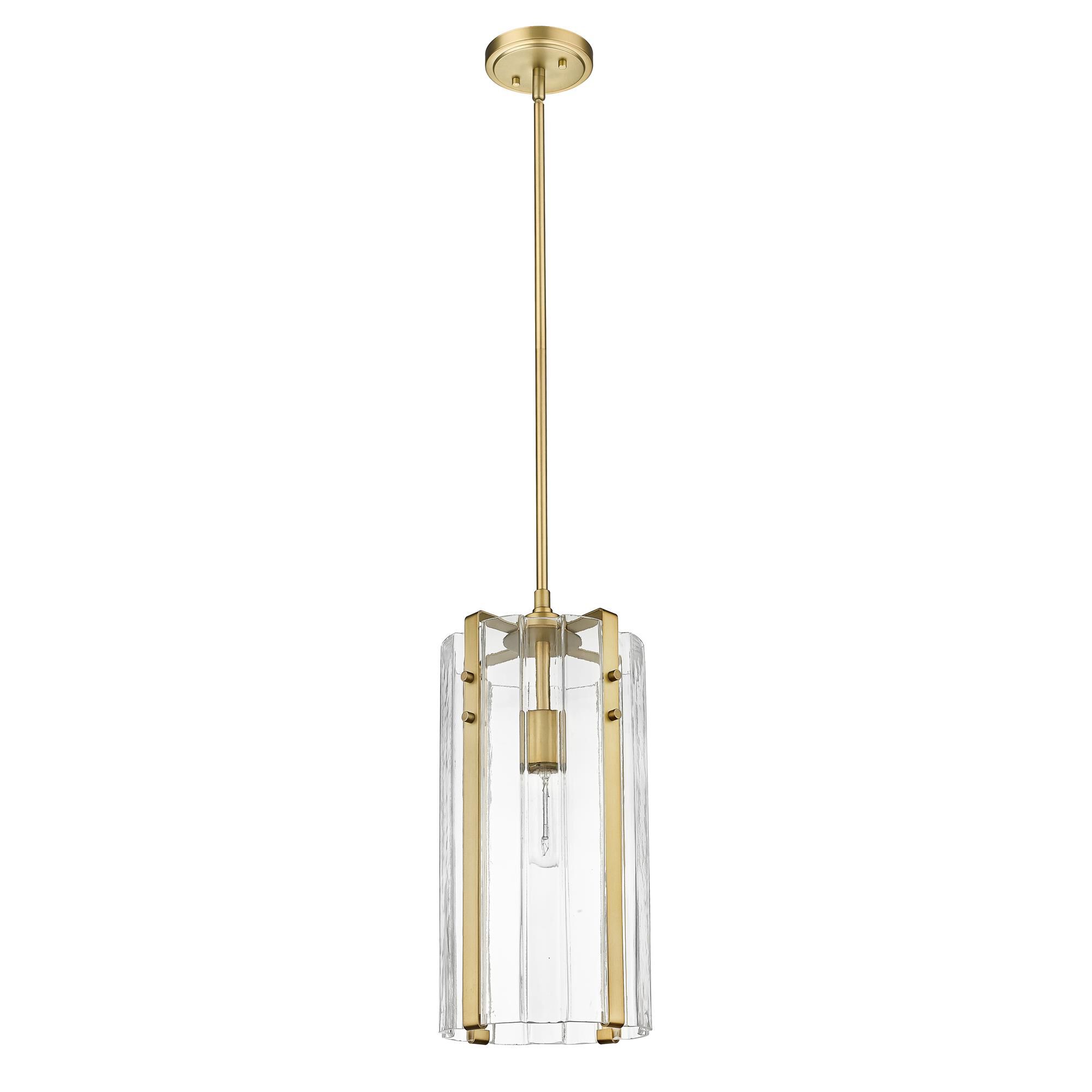 Shown in Rubbed Brass finish and Clear glass and Clear shade