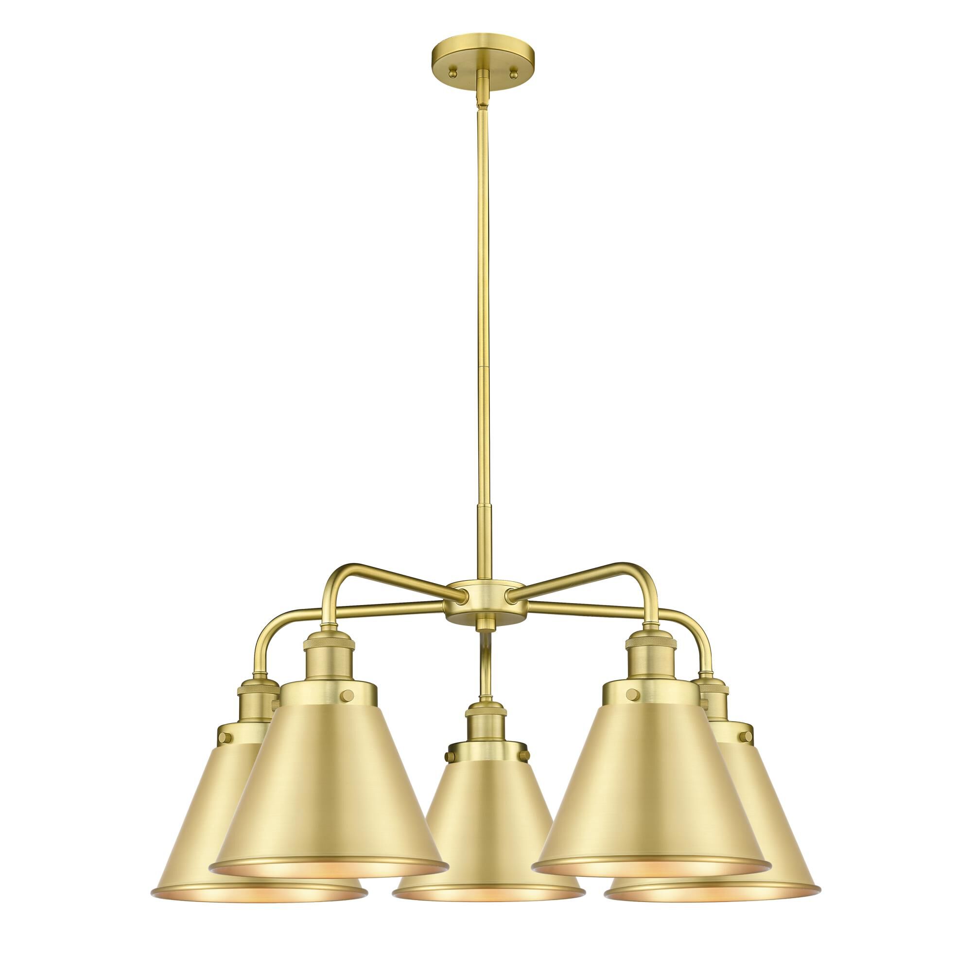 Shown in Satin Gold finish and Satin Gold shade
