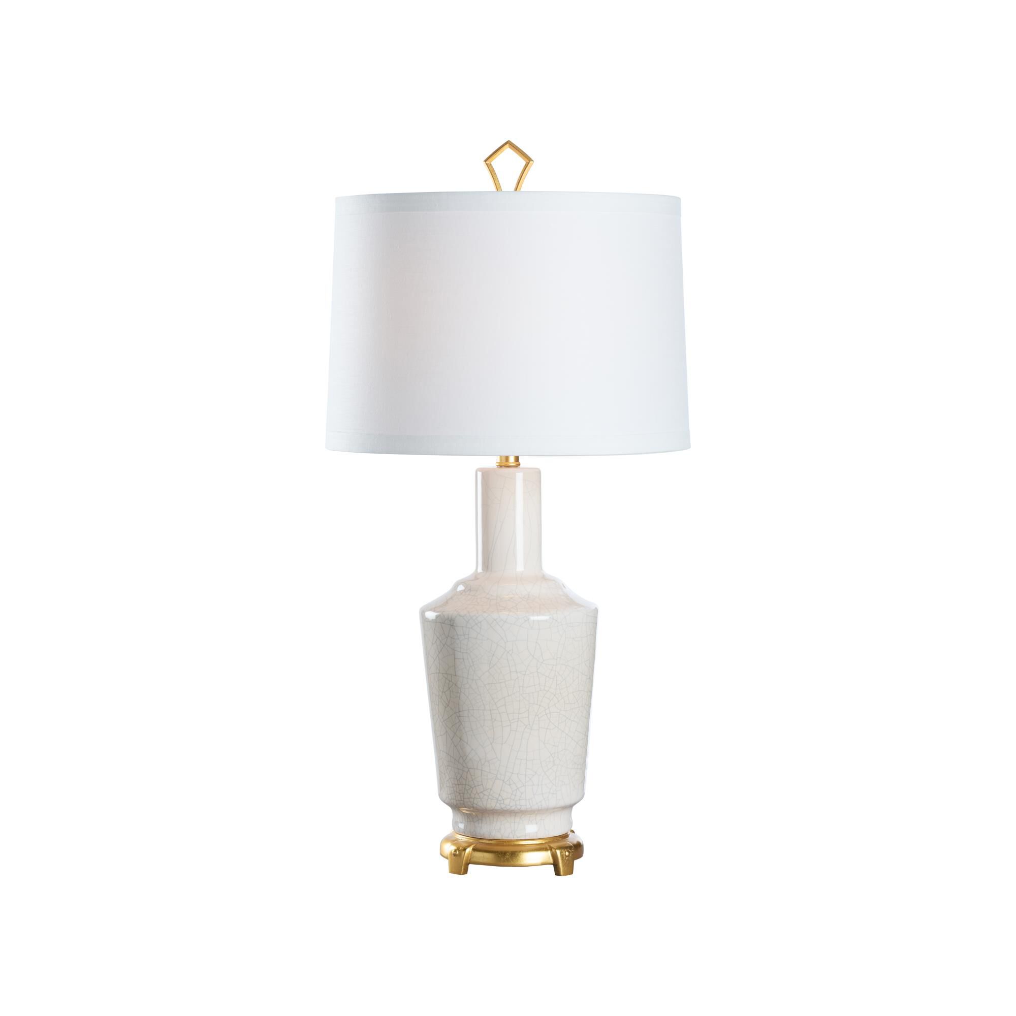 Shown in White and Cream finish and Linen shade