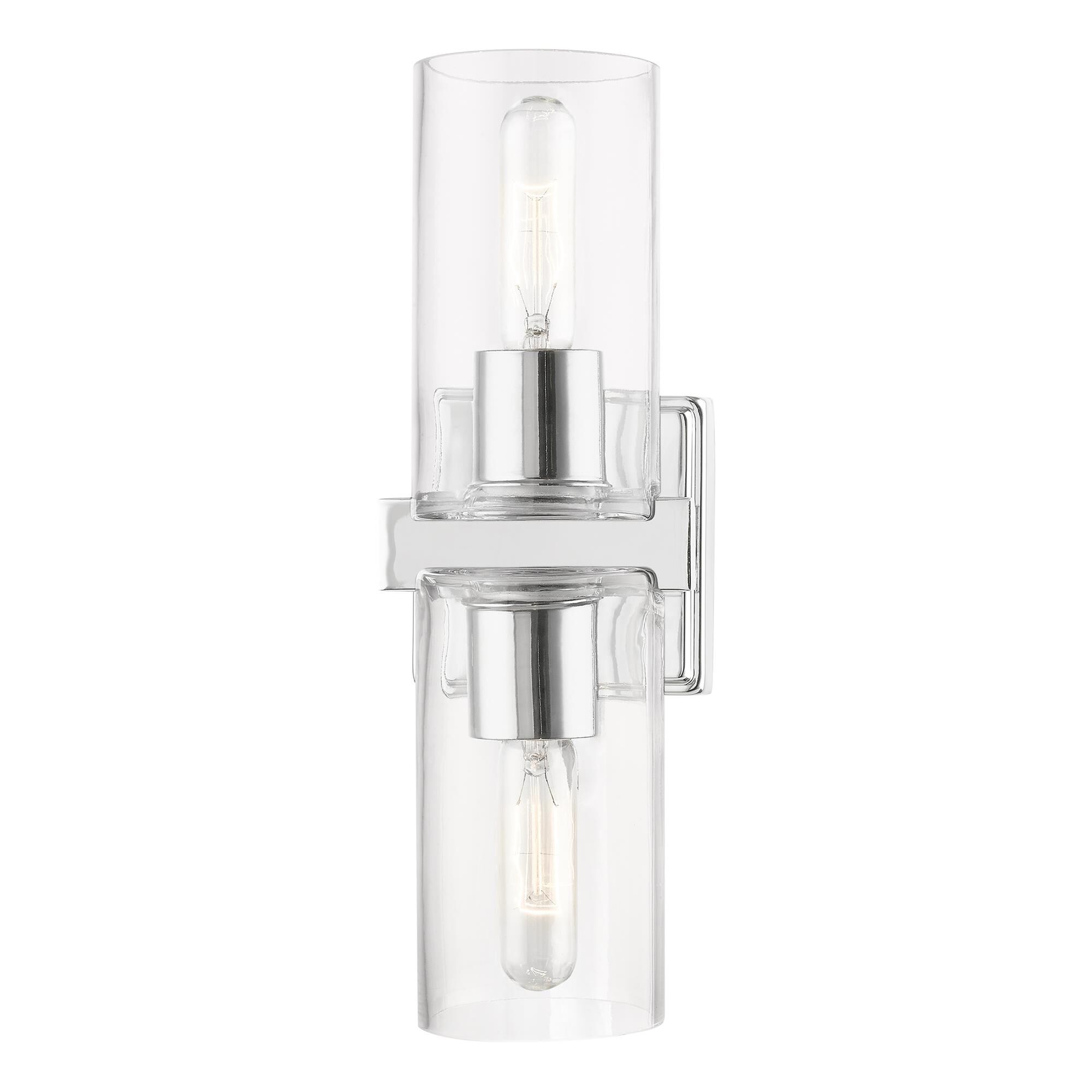 Shown in Polished Chrome finish and Clear glass