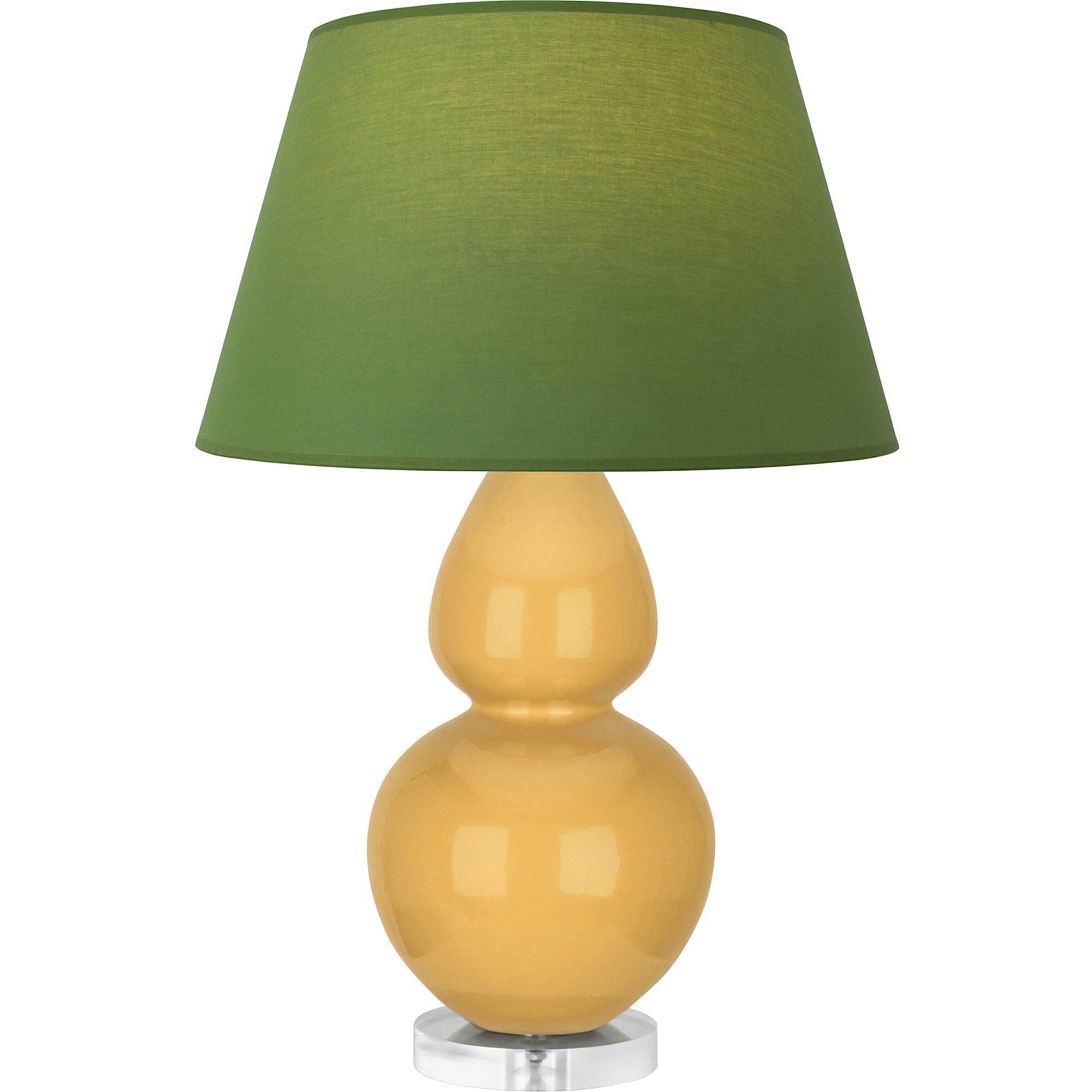 Shown in Sunset Yellow finish and Tea Green and Taupe shade and Lucite accent
