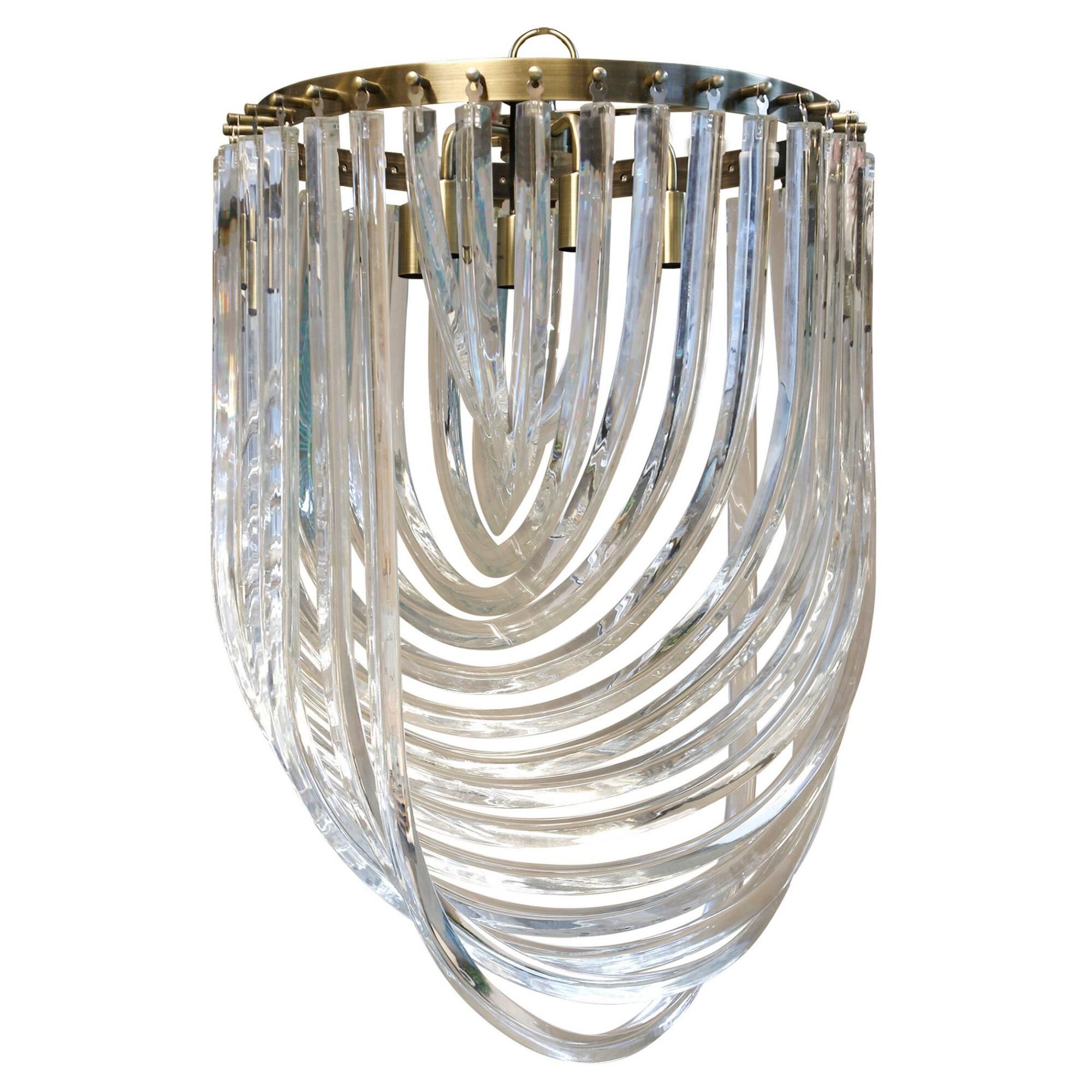 Ribbon 20 Inch 6 Light Mini Chandelier by Harp and Finial